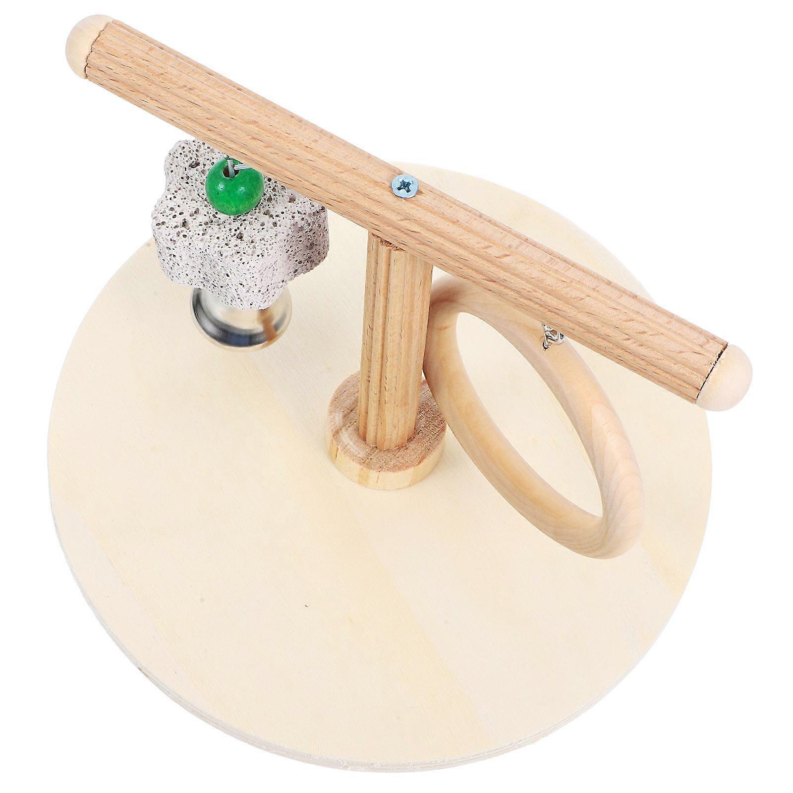 Multi-Functional Wood Parrot Stand and Toy for Pet Use with Simple Design Small Bird Cage Accessory