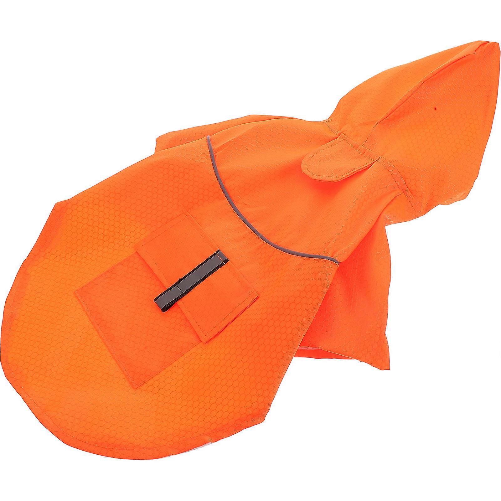 Raincoat Waterproof Reflective Design for Outdoor Activities Made of Cloth Orange L