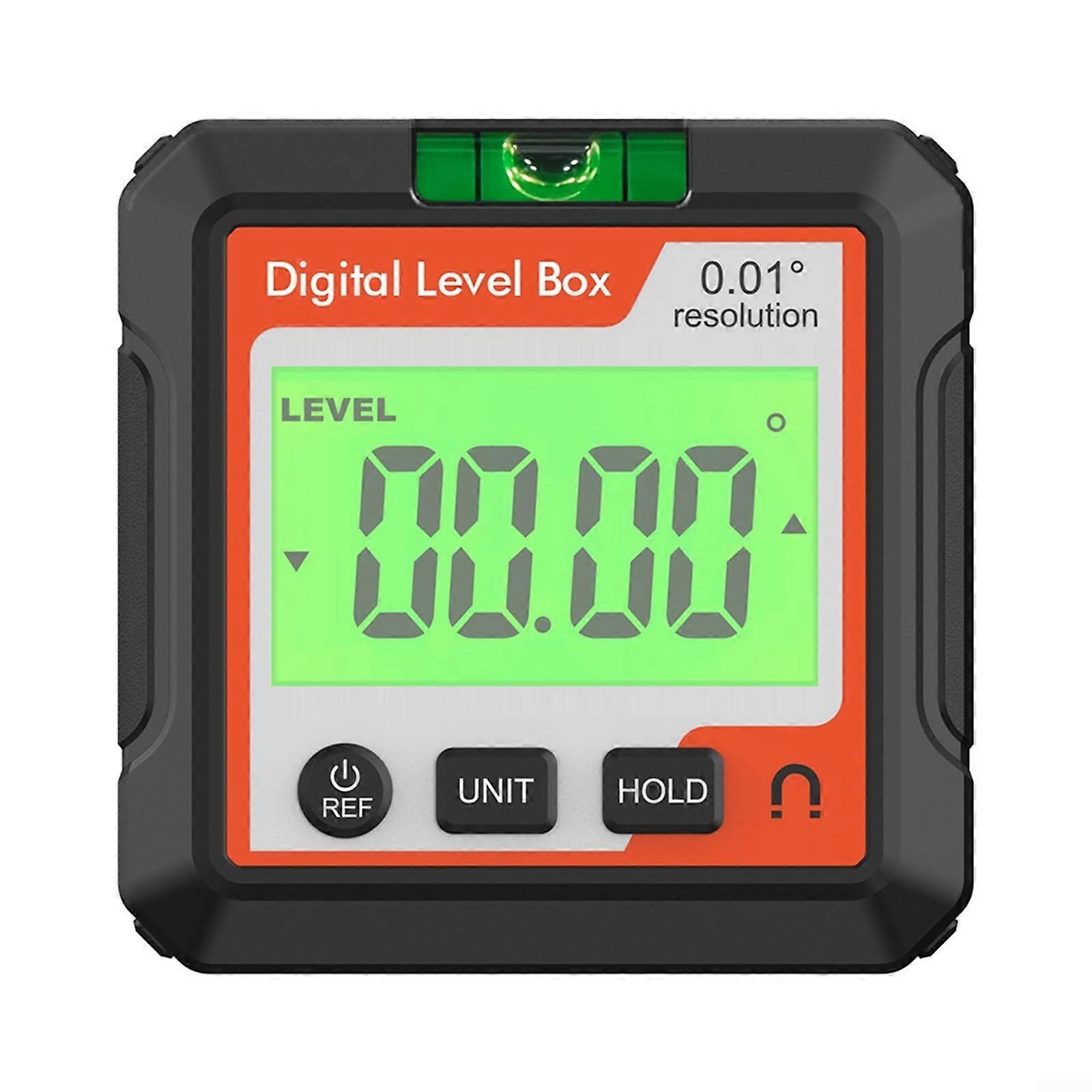 Digital spirit level and angle gauge for woodworking and precise saw adjustment