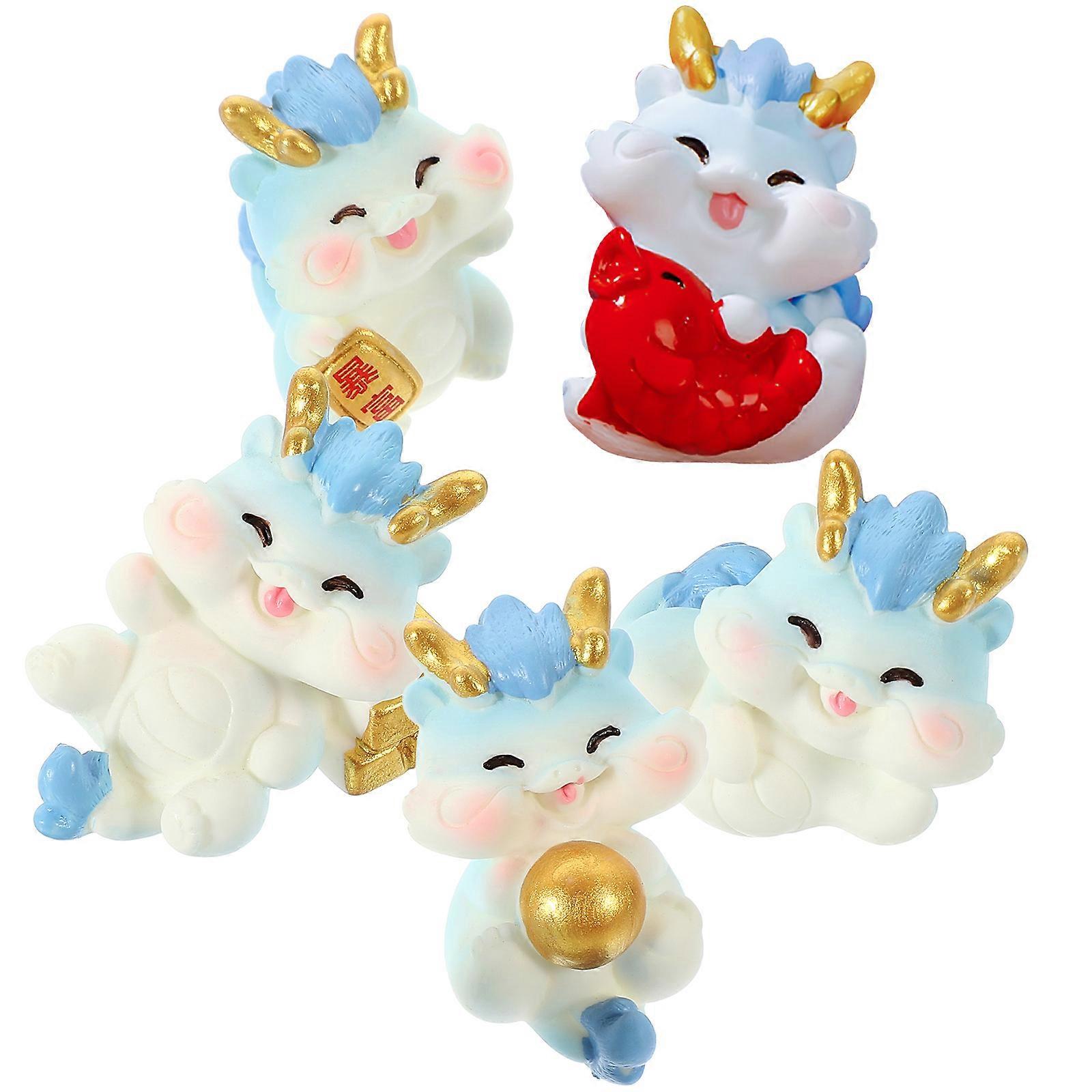 Miniature Dragon Figurines for Home Decoration Lightweight Resin Material Assorted Color