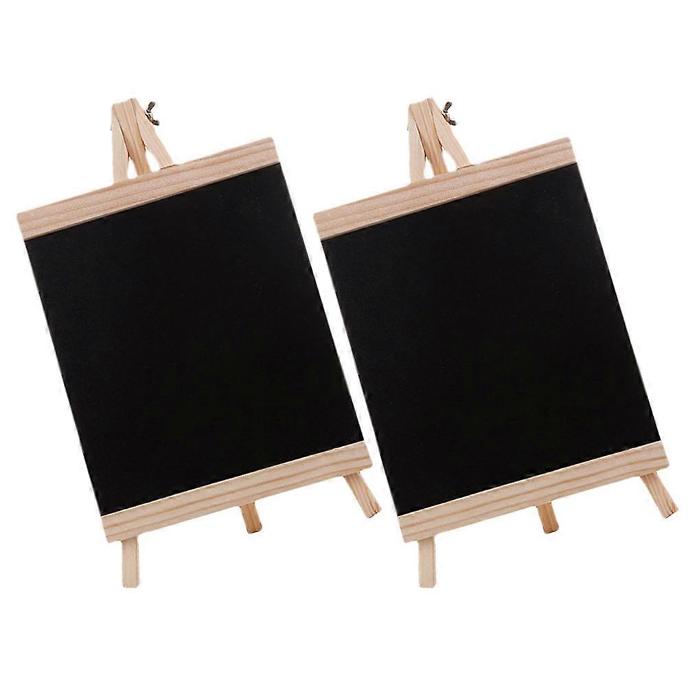 2Pcs Black Chalkboard Sign for Home Use Wooden Easel Easy to Write and Wipe 7 x 5 Inches