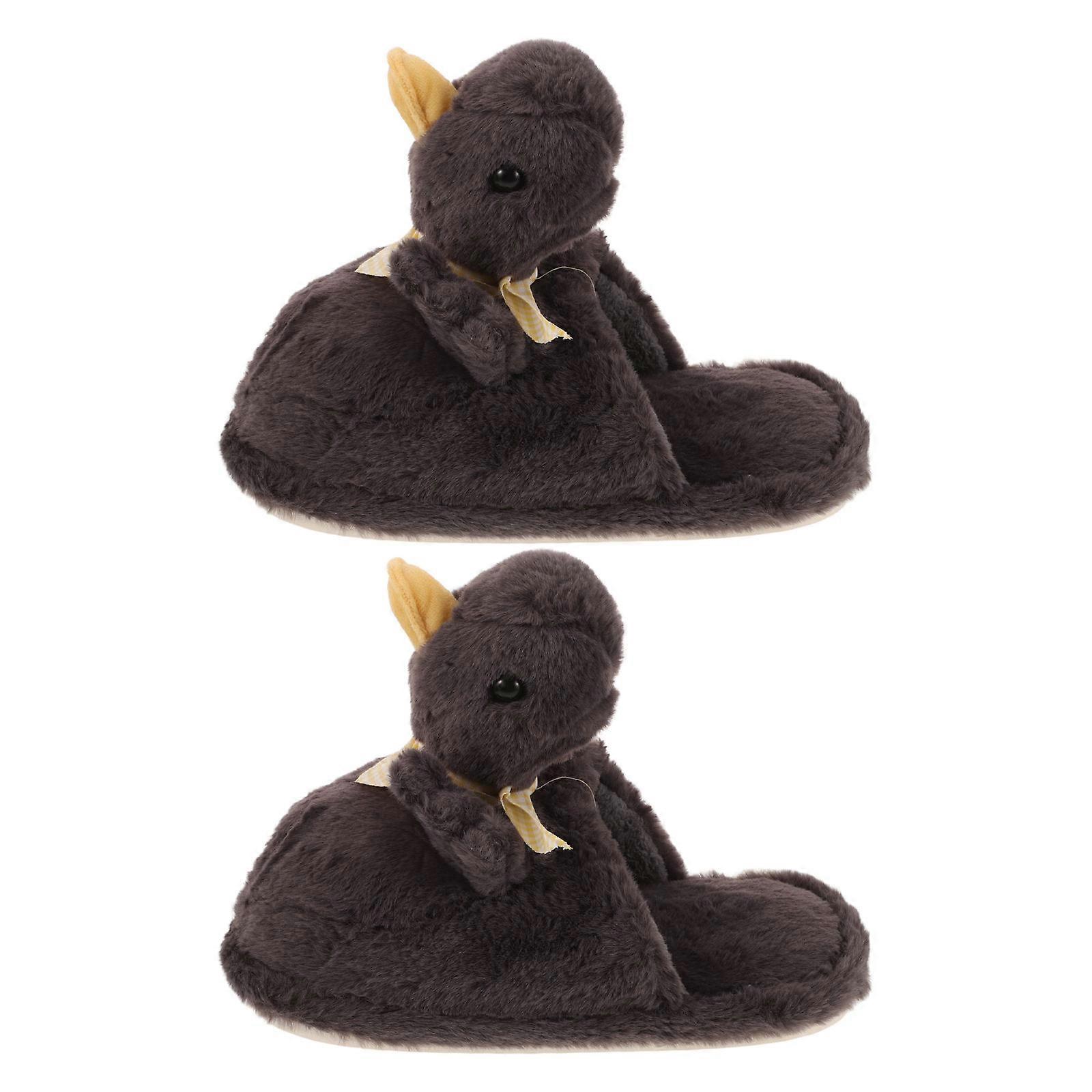 Womens Comfortable House Slippers, Warm Plush Material and Durable Rubber Base