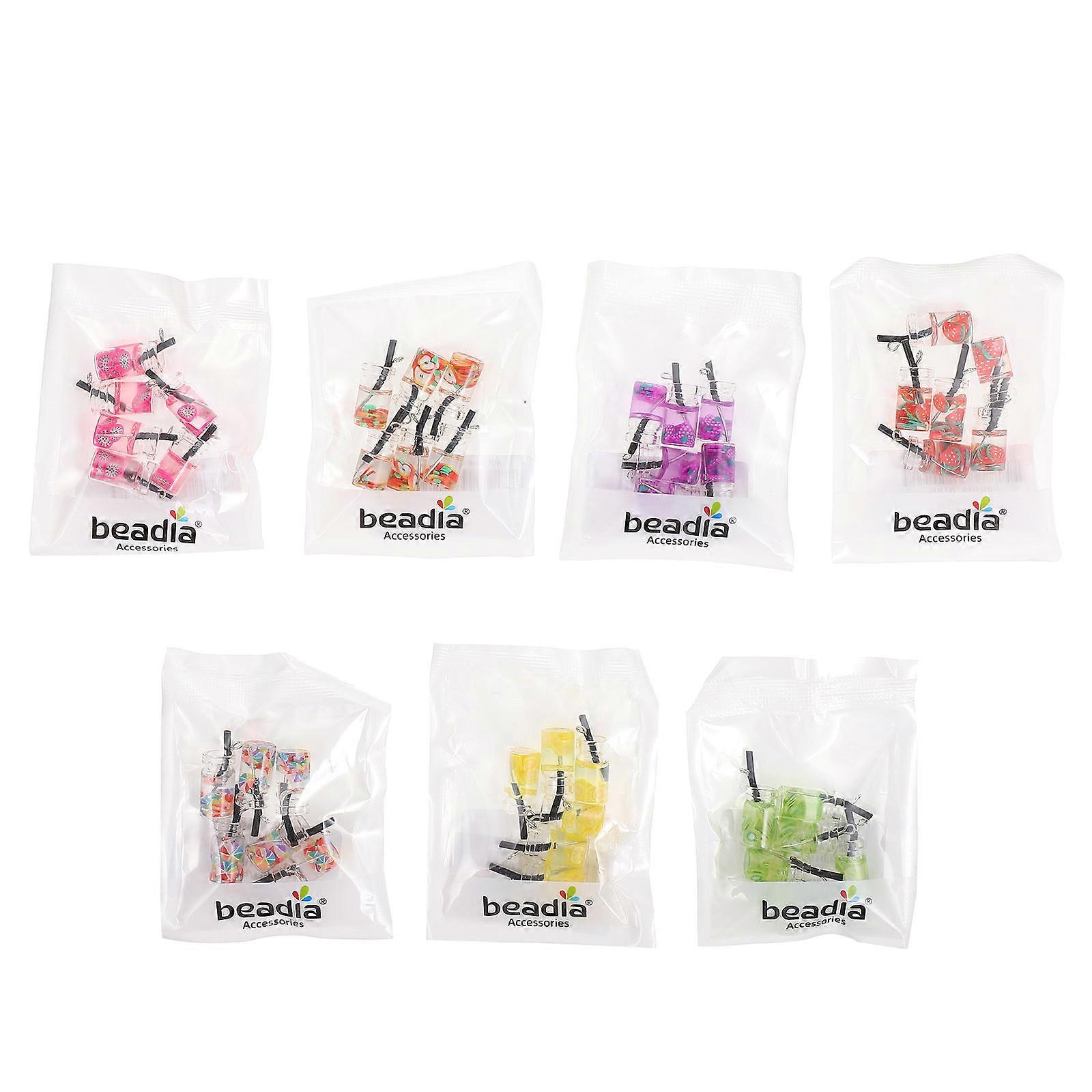 Creative Glass DIY Fruit Drink Cup Charms for Jewelry Making Assorted Color 42pcs