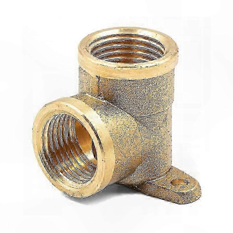 Wall-Mounted Elbow Pipe Fitting with Back Plate, 1/2" FxF Connection, Durable Brass Material for Plumbing Projects
