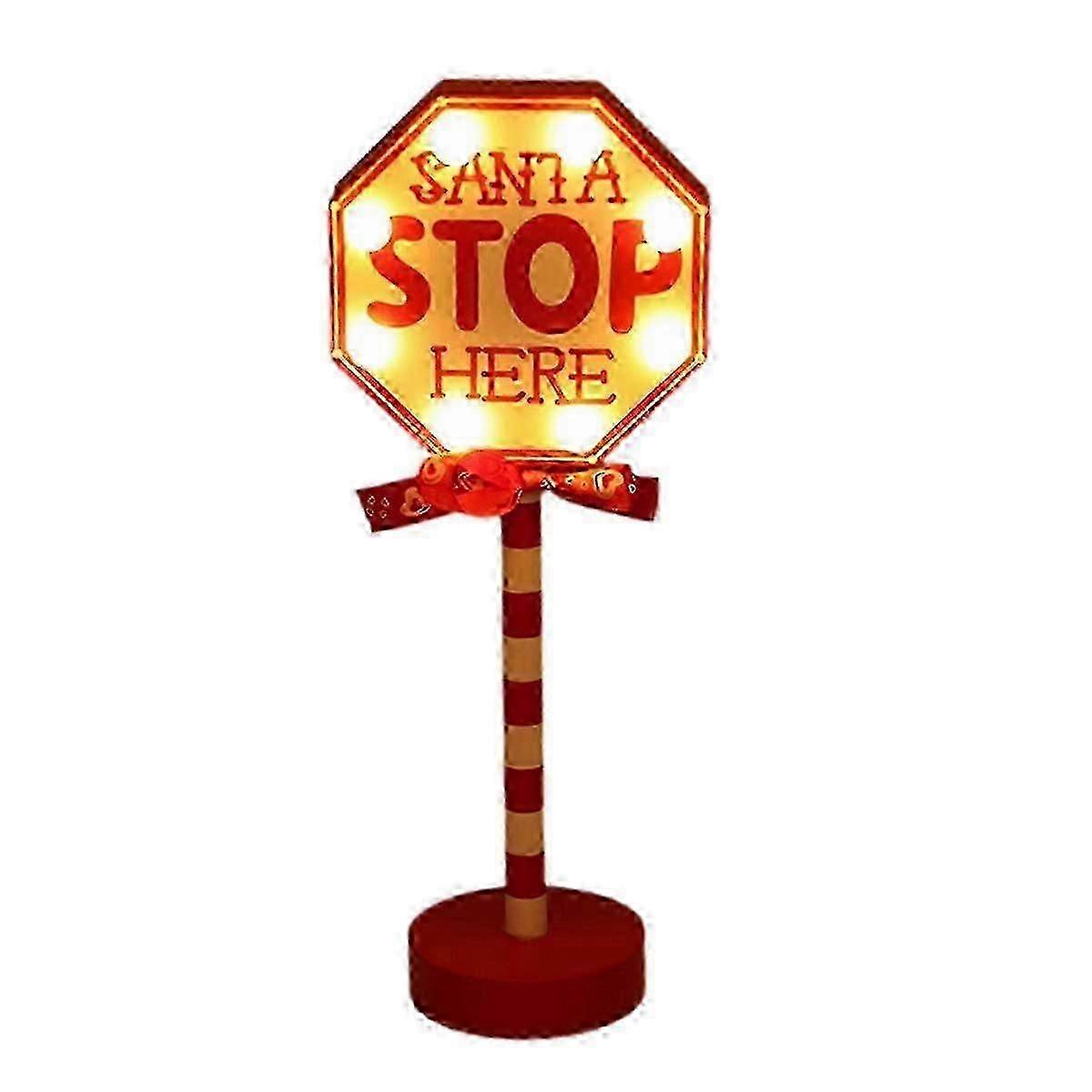 Lumières Vintage de Noël Pôle Nord Signe Led Lumière Signe De Rue Décoration De Table En Bois De Noël Décor A