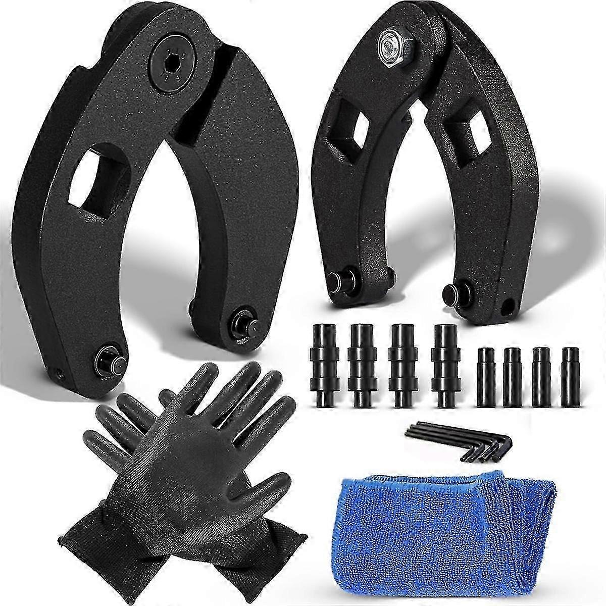 Gland Nut Wrench - Set of 2 Hydraulic Cylinder Spanner Wrench Adjustable - for Farm & Construction