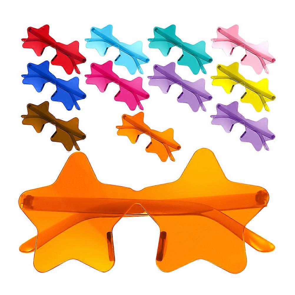 12pcs Star Shaped Frameless Sunglasses – Fun Photo Booth Props, Party Favors for Adults, Unique Festival Eyewear, Durable & Stylish Novelty Glasses