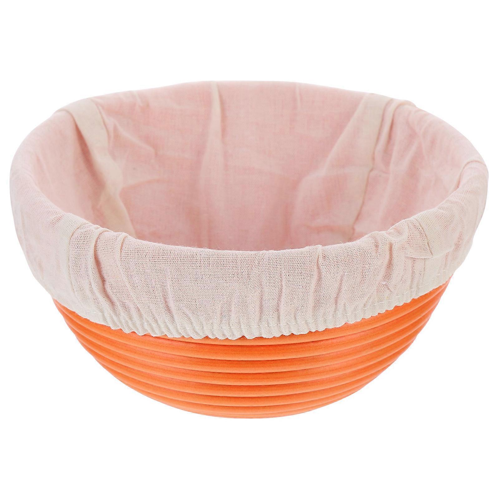 Household Bread Leavening Basket For Baking Occasions In Orange Color With Removable Liner 1 Set