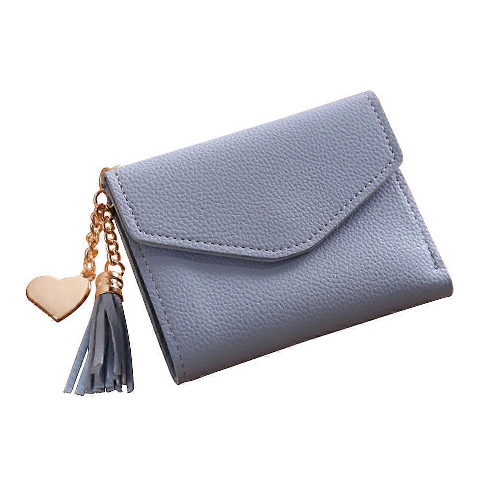 Light Blue Women Wallet Mini Triple Folded Purse For Cards And Coins Holding 1Set