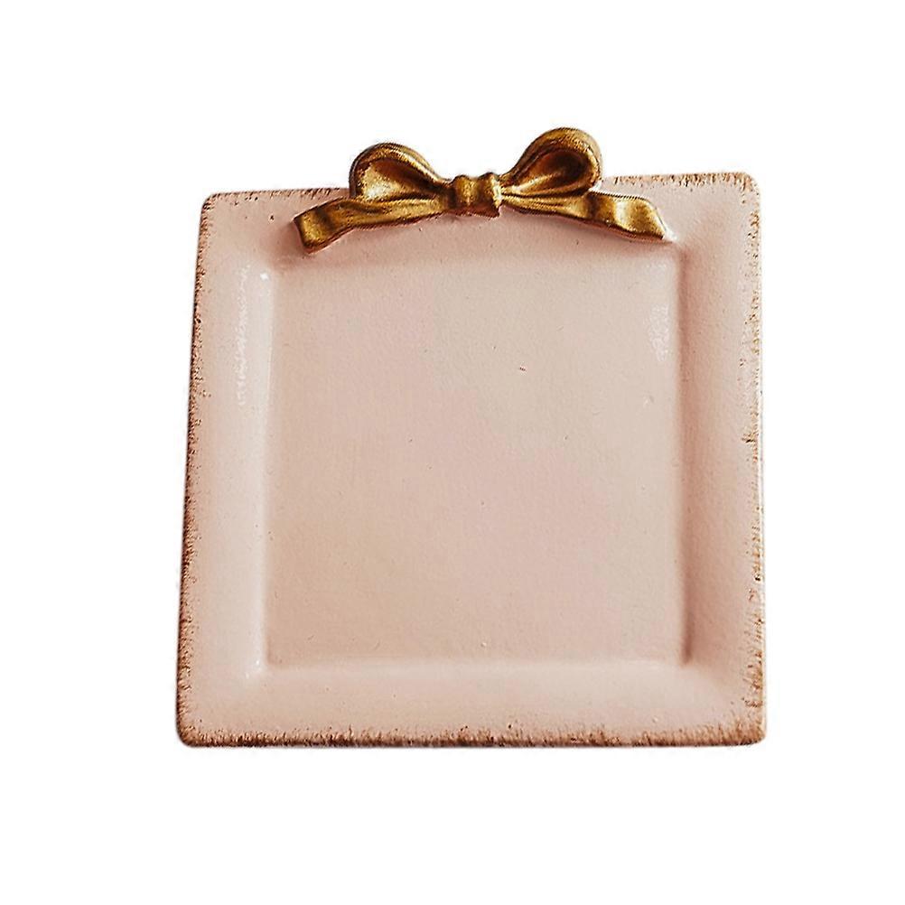 Retro Jewelry Plate Decorative Ornaments For Women's Desktop Decoration In Beautiful Pink Color 1Pcs