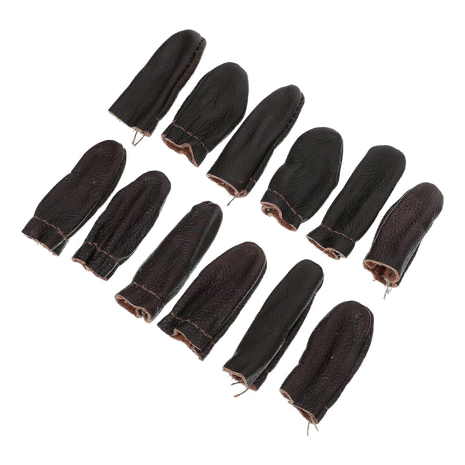 Durable Sewing Finger Protectors Made of Synthetic Material Brown Color for Home Use Small and