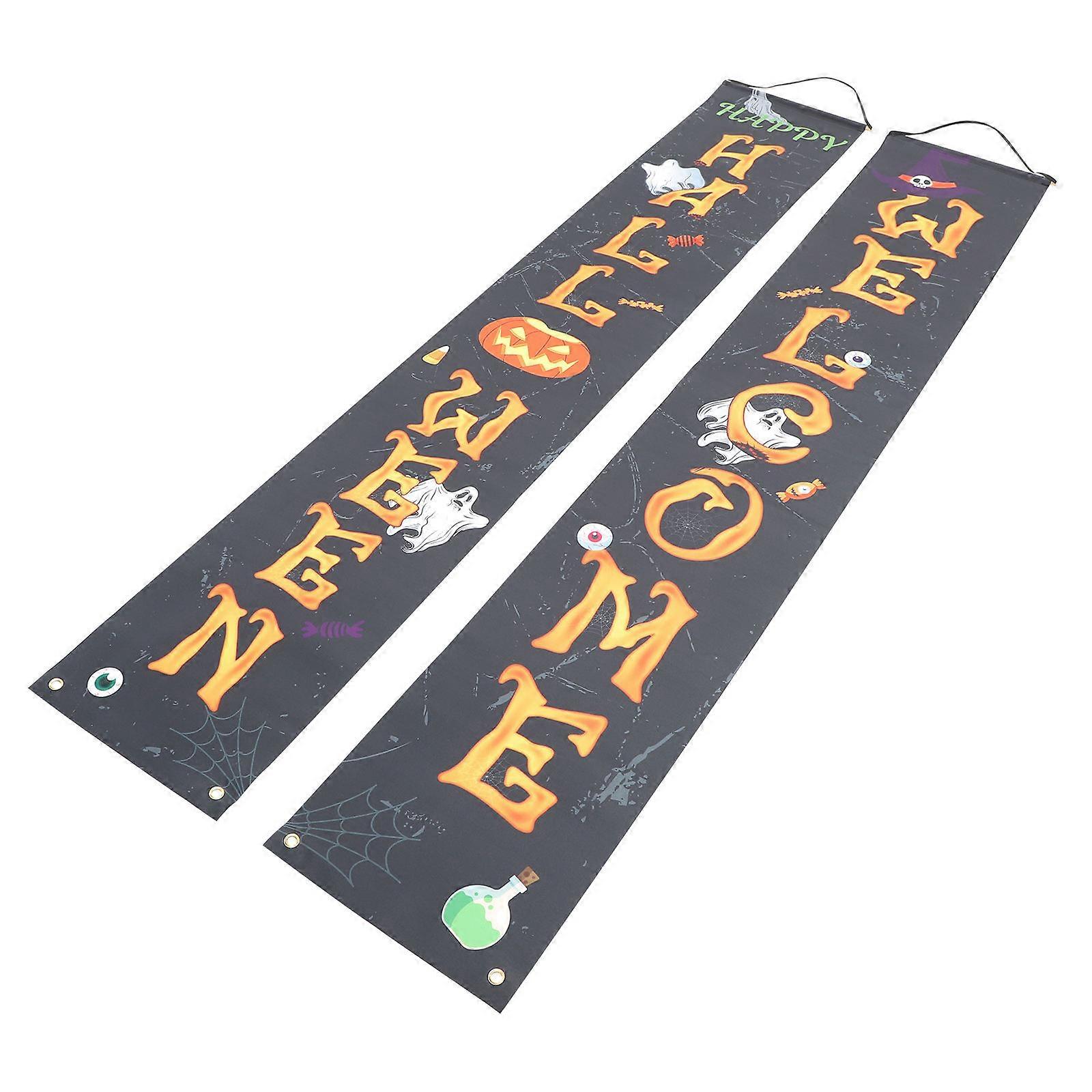 Halloween Door Decoration Banner Ideal For Photo Booth Background With Unique Visuals 1 Pair