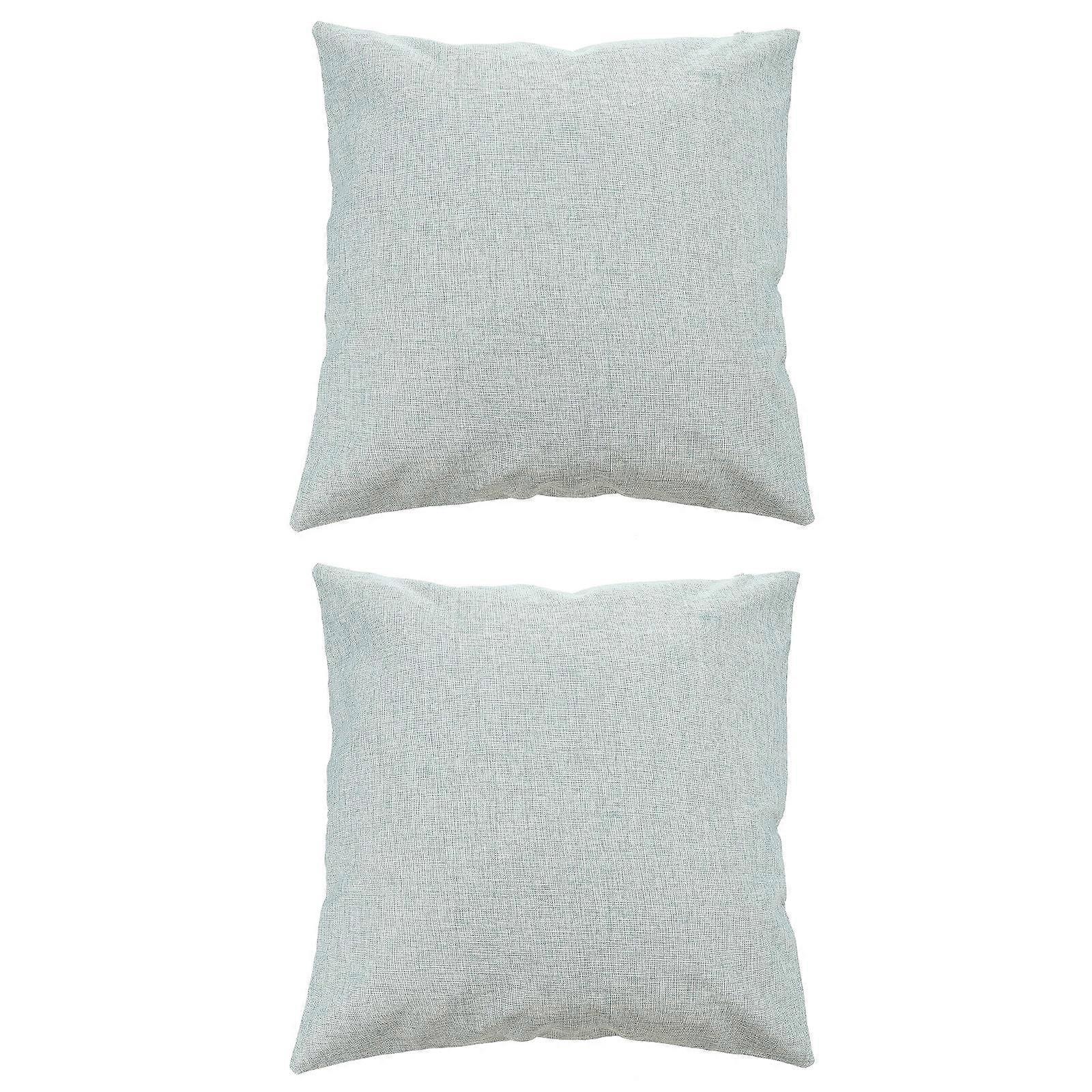 Throw Pillow Covers 2Set Light Green Washable Comfortable Sofa Protector For Book Store