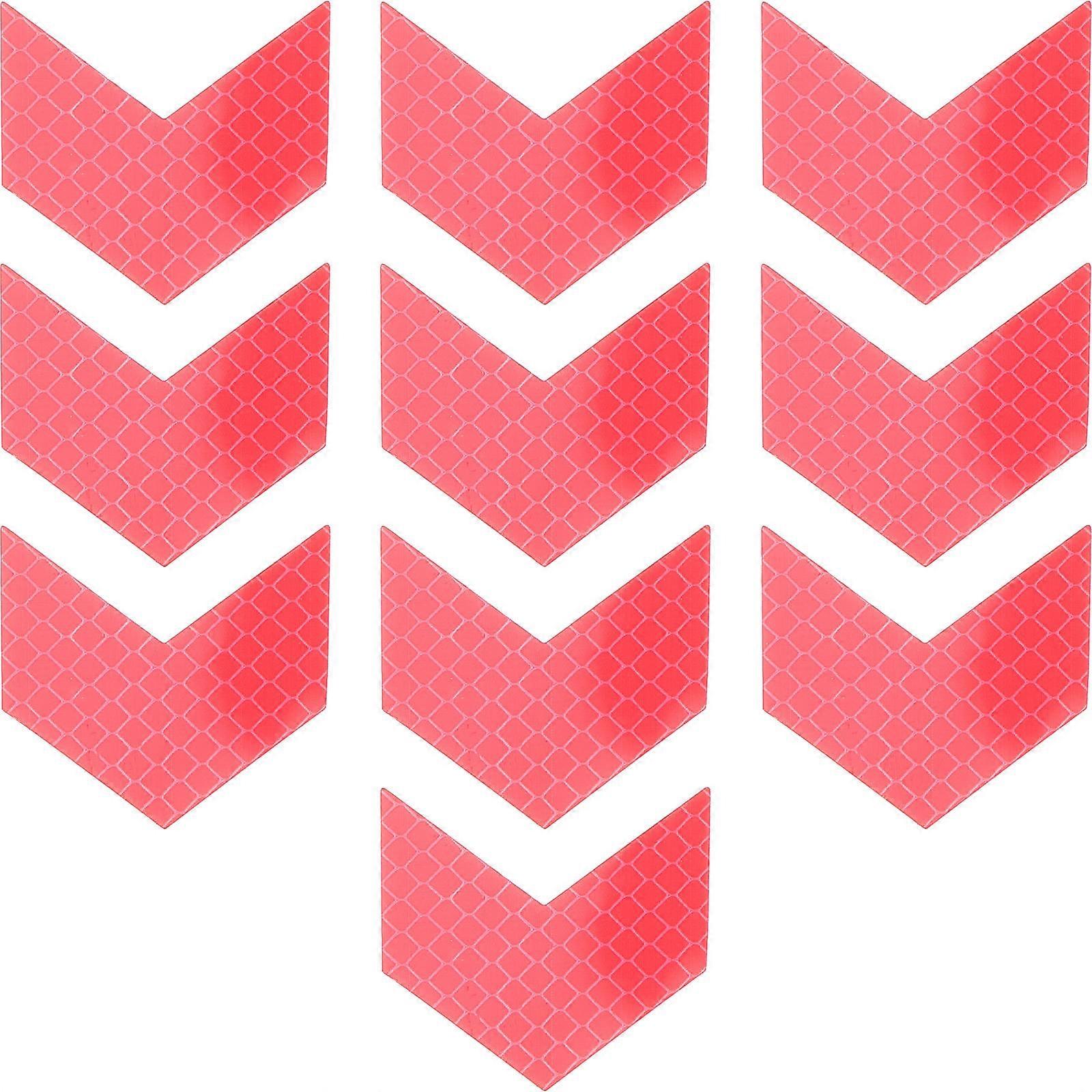 Red Reflective Tape 10Pcs Self-Adhesive Reflective Sticker for Car with Night Visibility Boost
