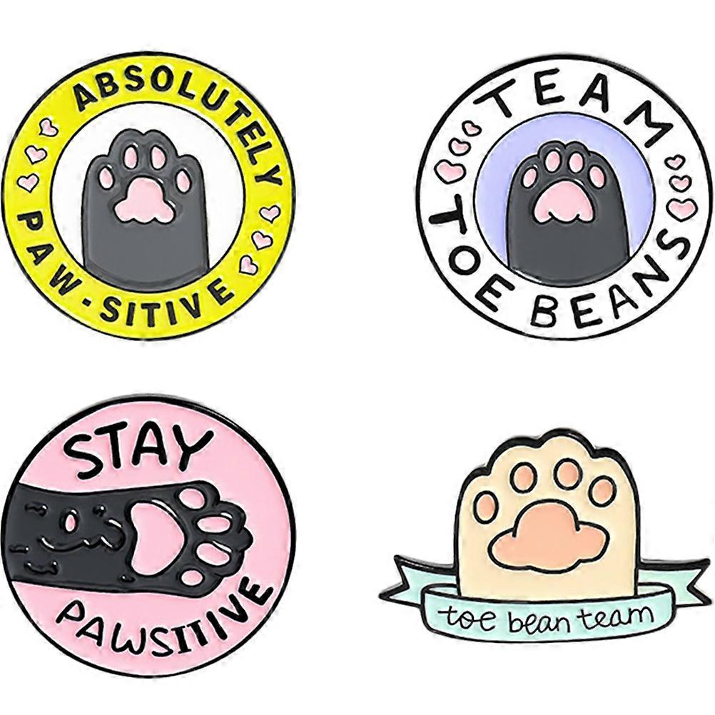 Here's a refined and engaging product description for your **4pcs Cat Paw Brooch Set**:
**4pcs Cat Paw Brooch Cute Decorative Brooch Clip Pins