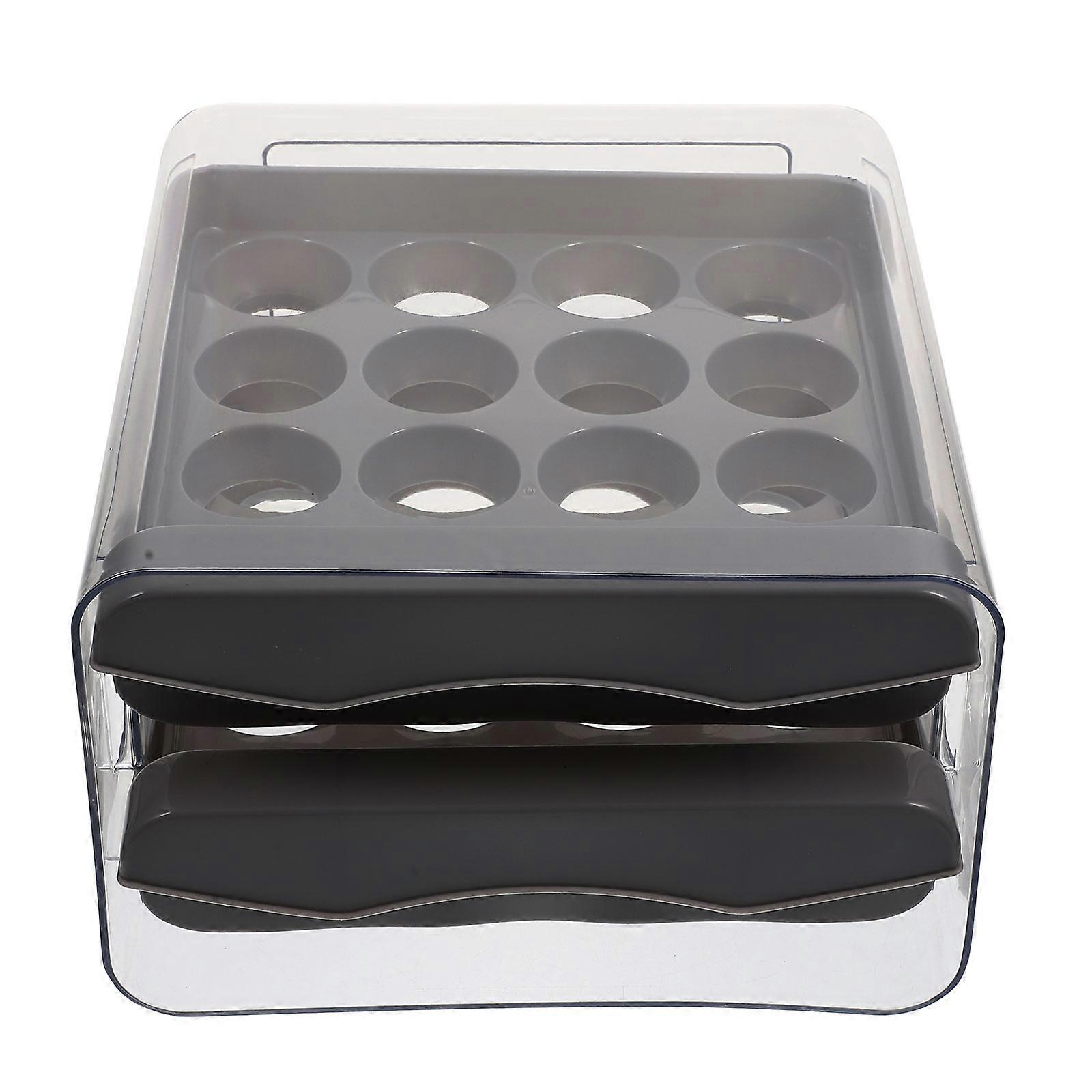 حامل حالة تخزين بيض المطبخ المقاوم للغبار لربات البيوت اللون الرمادي 1 مجموعة