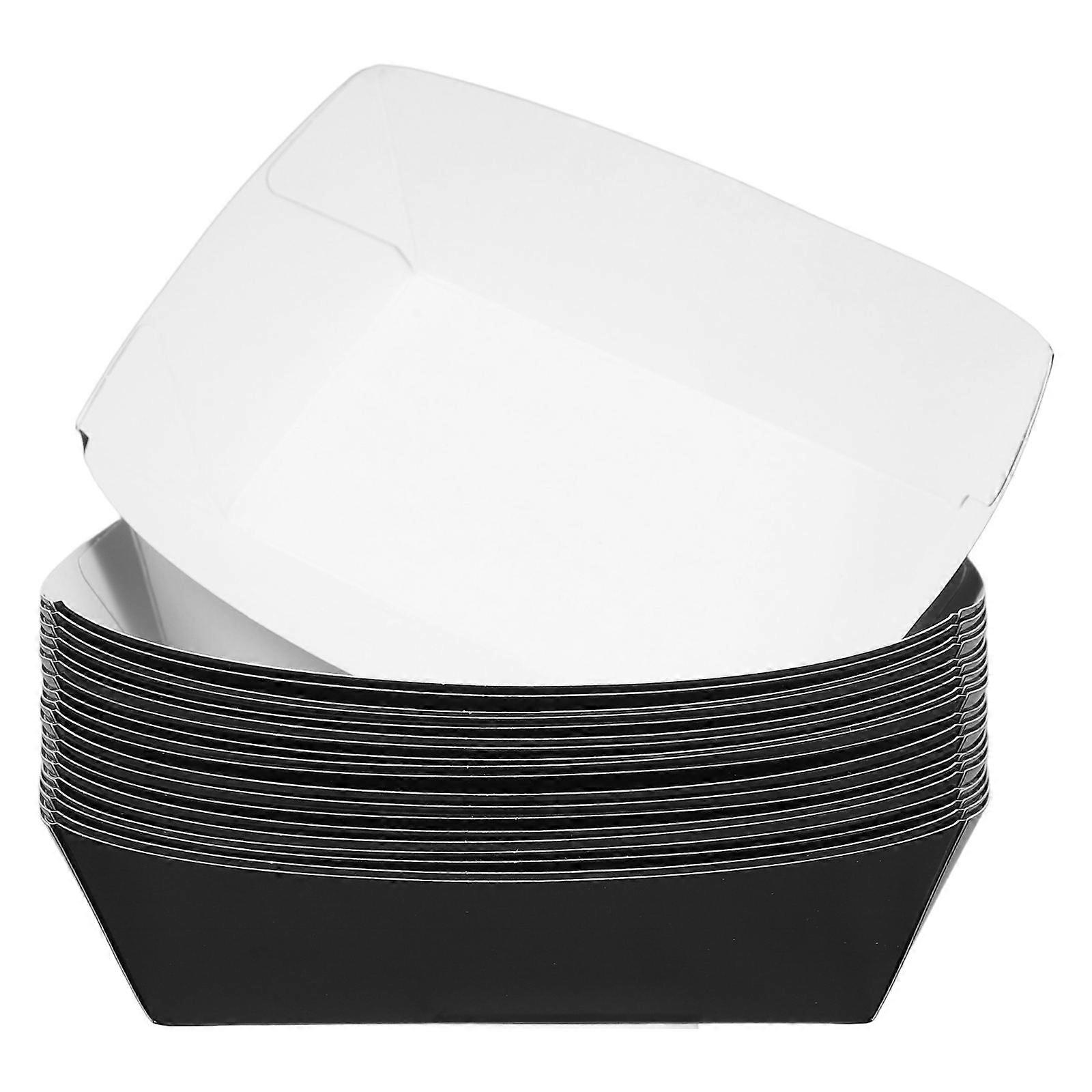 Black Paper To Go Containers for Take Out Waterproof and Leak Proof Ideal for Hot Dogs Chicken Wings and BBQ 20 Pcs