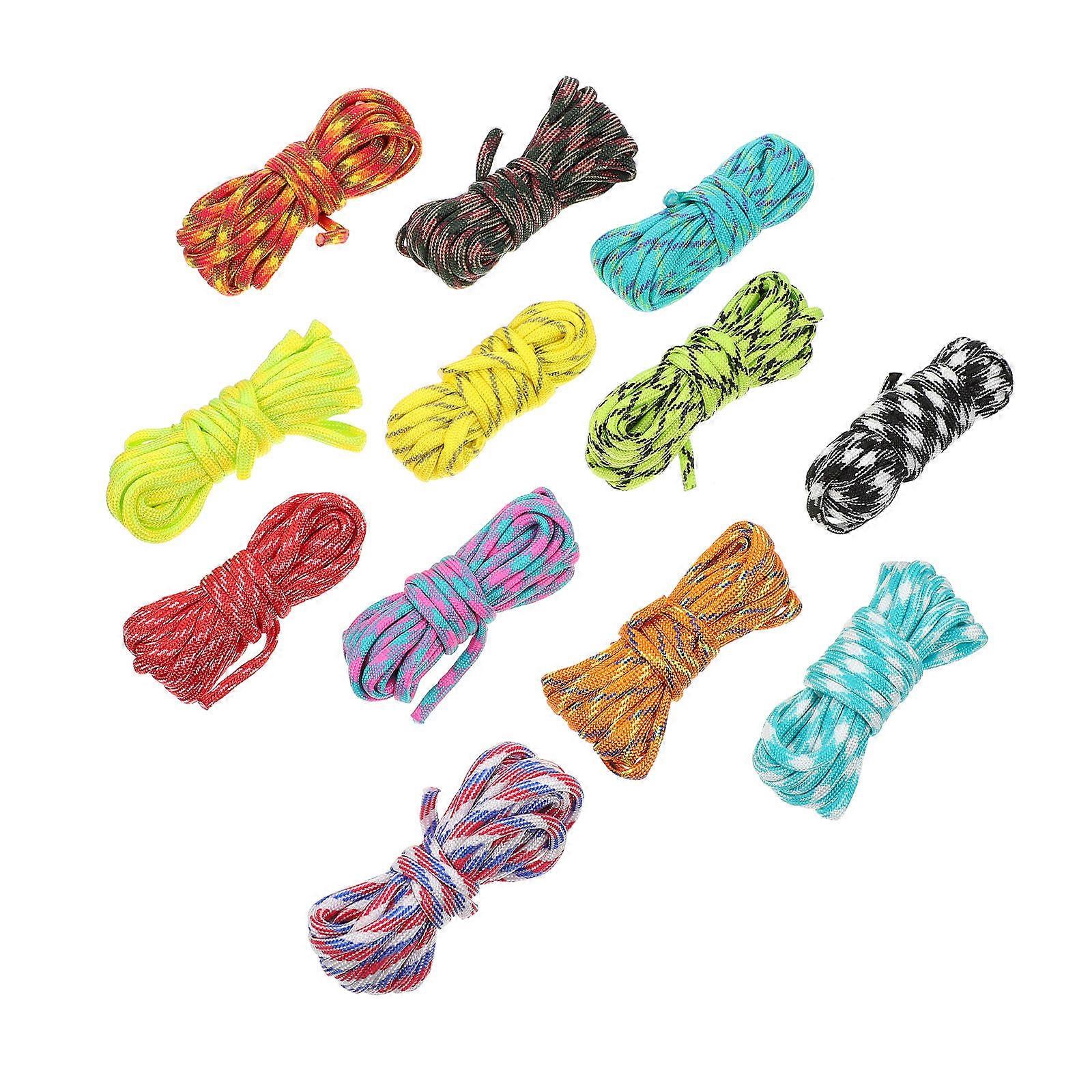 Durable Nylon Camping Tent Rope Assorted Color Lightweight and Abrasion Resistant for Outdoor Use 12 Rolls
