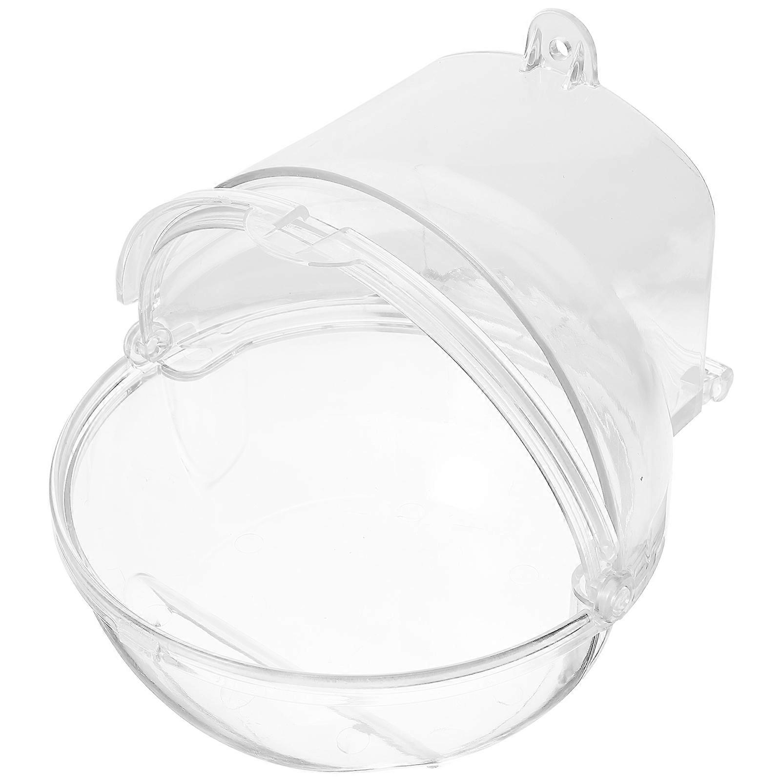 Transparent Plastic Bird Bath Box for Cage Storage Use Easy to Clean and Lightweight 7.8 Inches