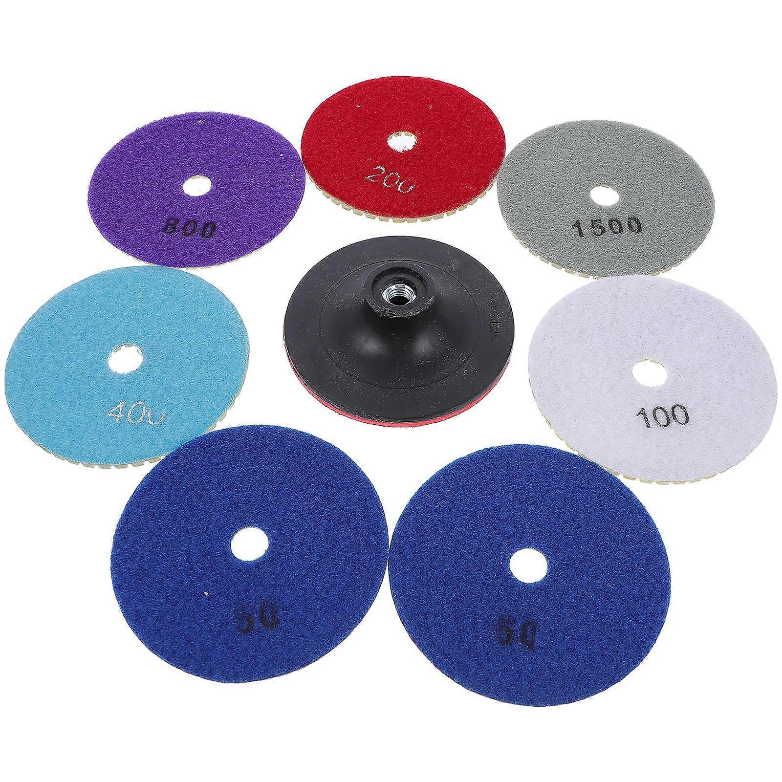 Diamond Polishing Disc with Resin Material for Wet Use on Stone and Concrete 8 Pcs Assorted Color