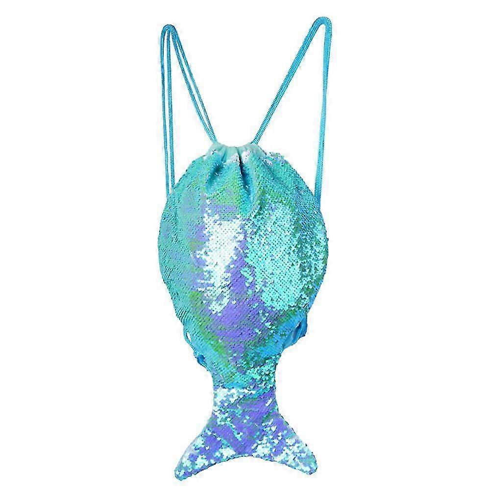 Reversible Sequins Drawstring Bag with Mermaid Tail Design - Stylish & Fun Beach or Dance Accessory for Kids and Adults