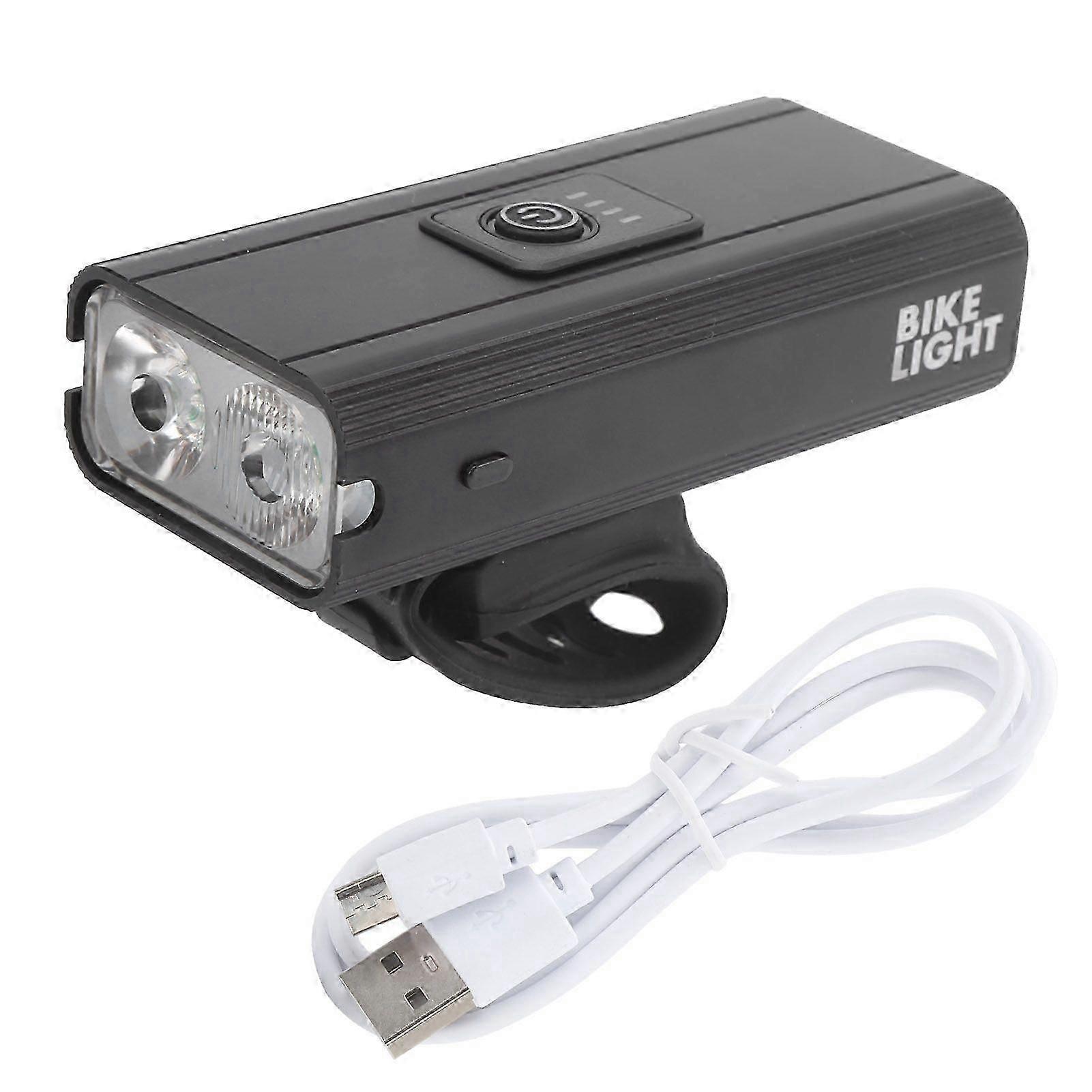 Bike Front Light USB Rechargeable LED Battery Indicator Waterproof Bicycle Headlight