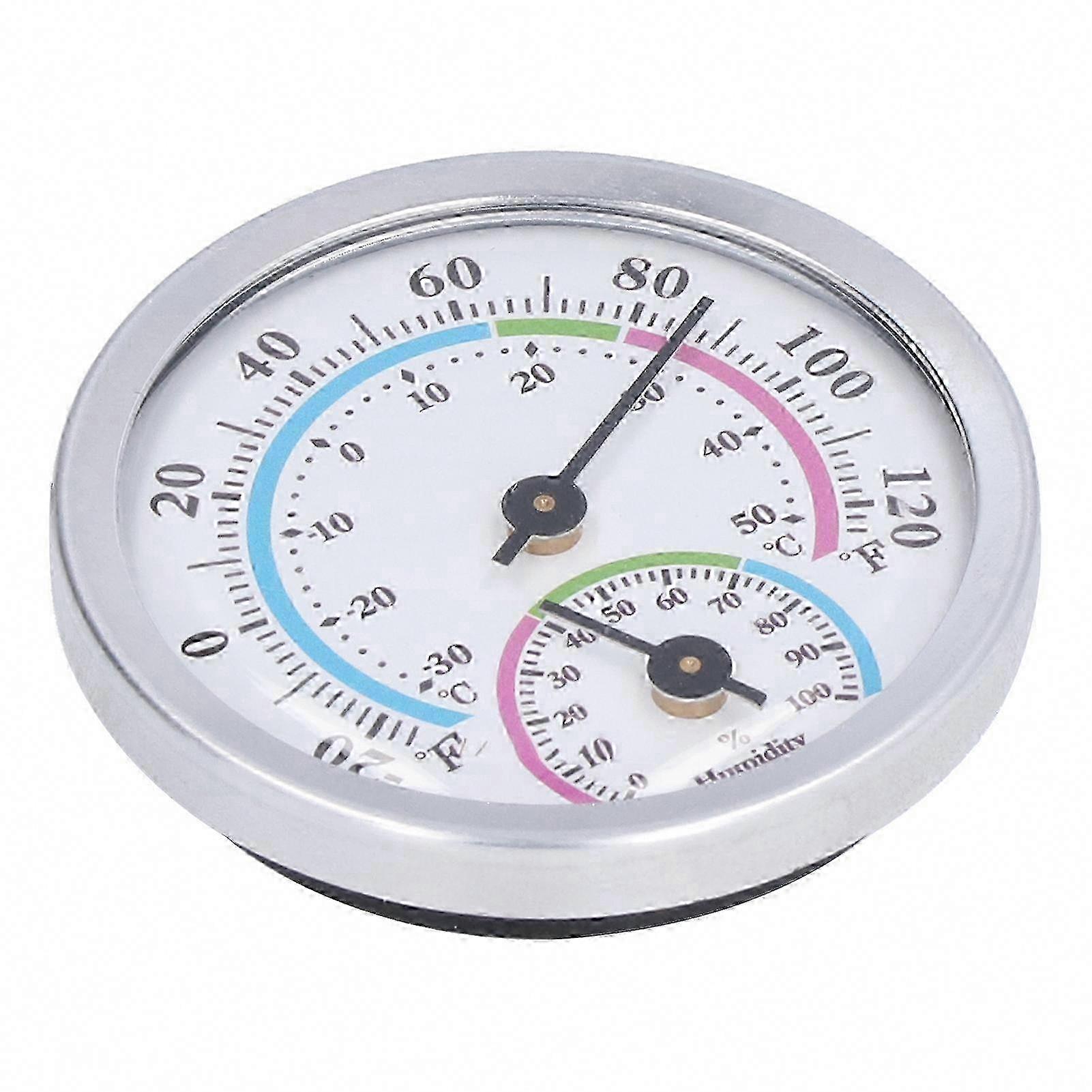 Mini Indoor Thermometer - Battery-Free Durable Pointer Temperature & Humidity Monitor for Home
