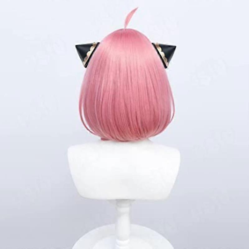 أنيا فورجر تأثيري شعر مستعار أنيمي شعر مستعار Hsiu الوردي شعر مستعار قصير الحرة كاب تأثيري