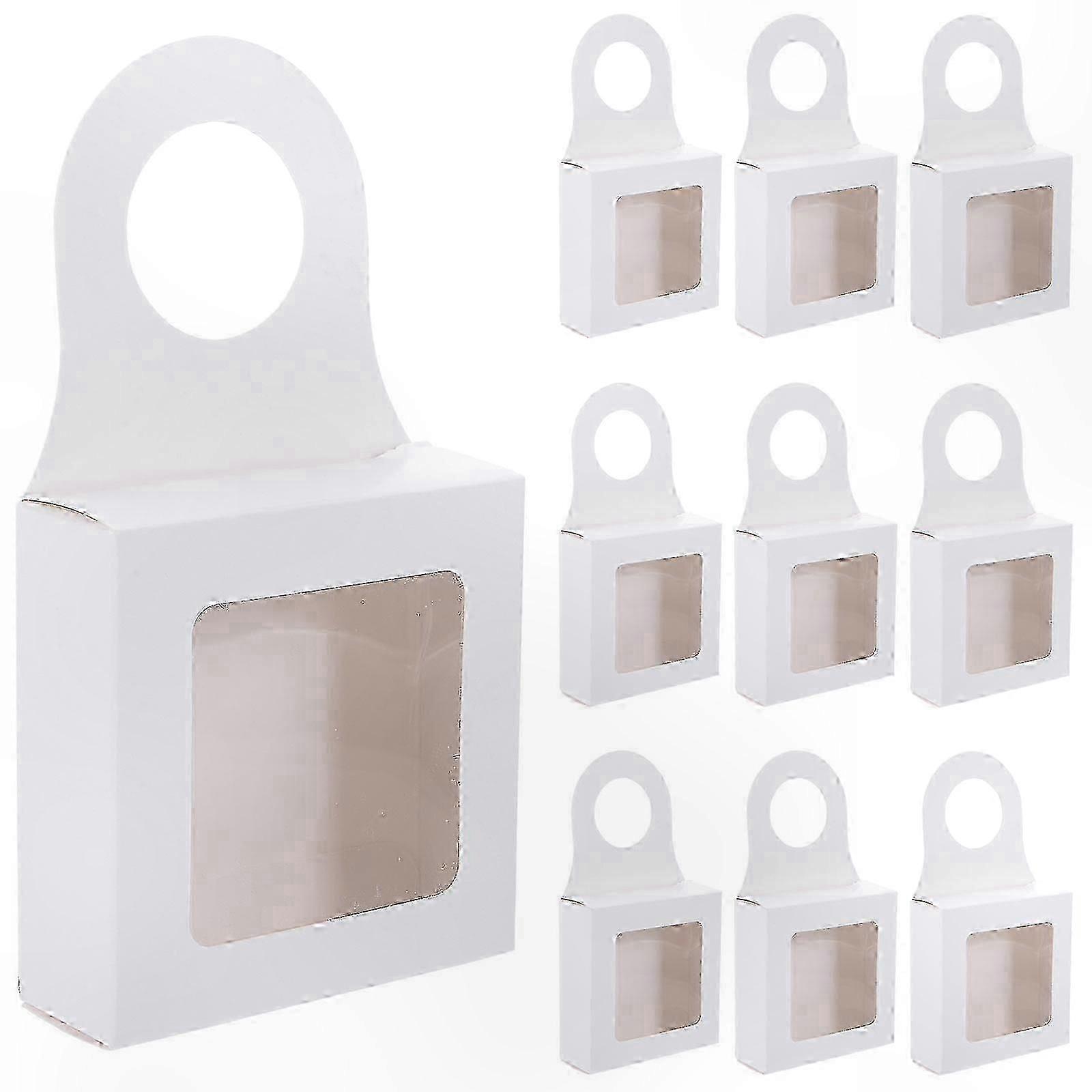 25pcs Hanging Paper Box with Clear Window for Wine Bottles