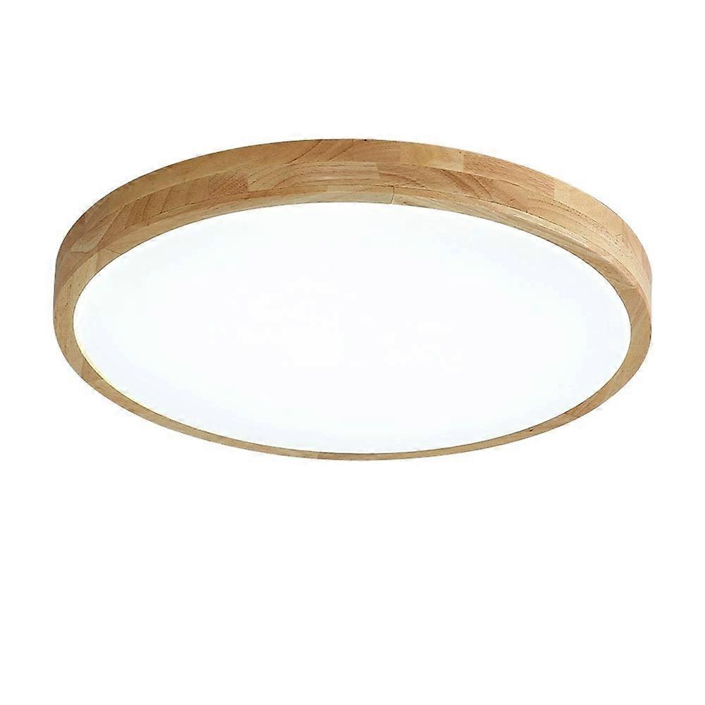 Solid Wood LED Ceiling Light Fixture, 28W 2520lm, Flush Mount, 16 Inch Diameter, 40 Cm, 6500K Daylight White