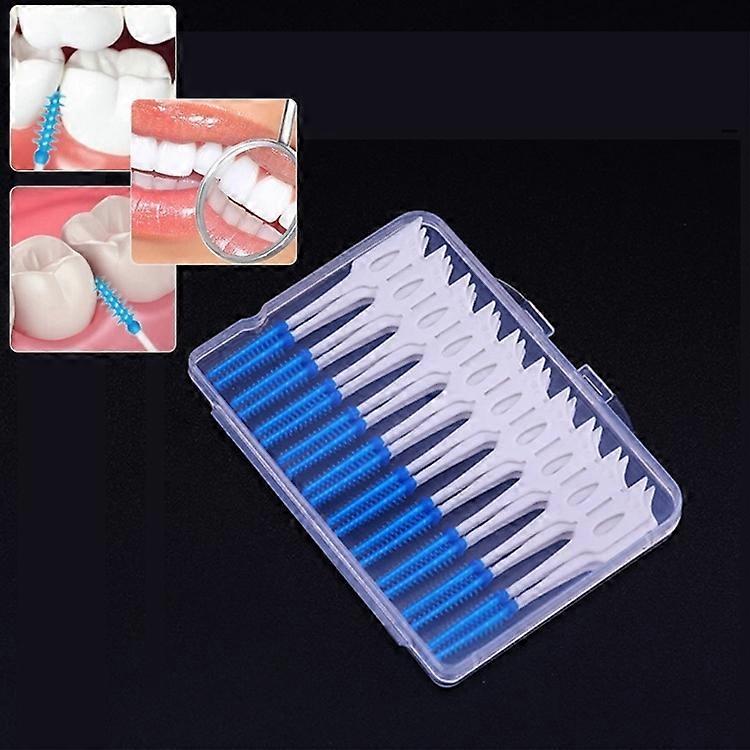 40pcs /Box Silicone Interdental Brushing 40pcs /Box (Blue)
