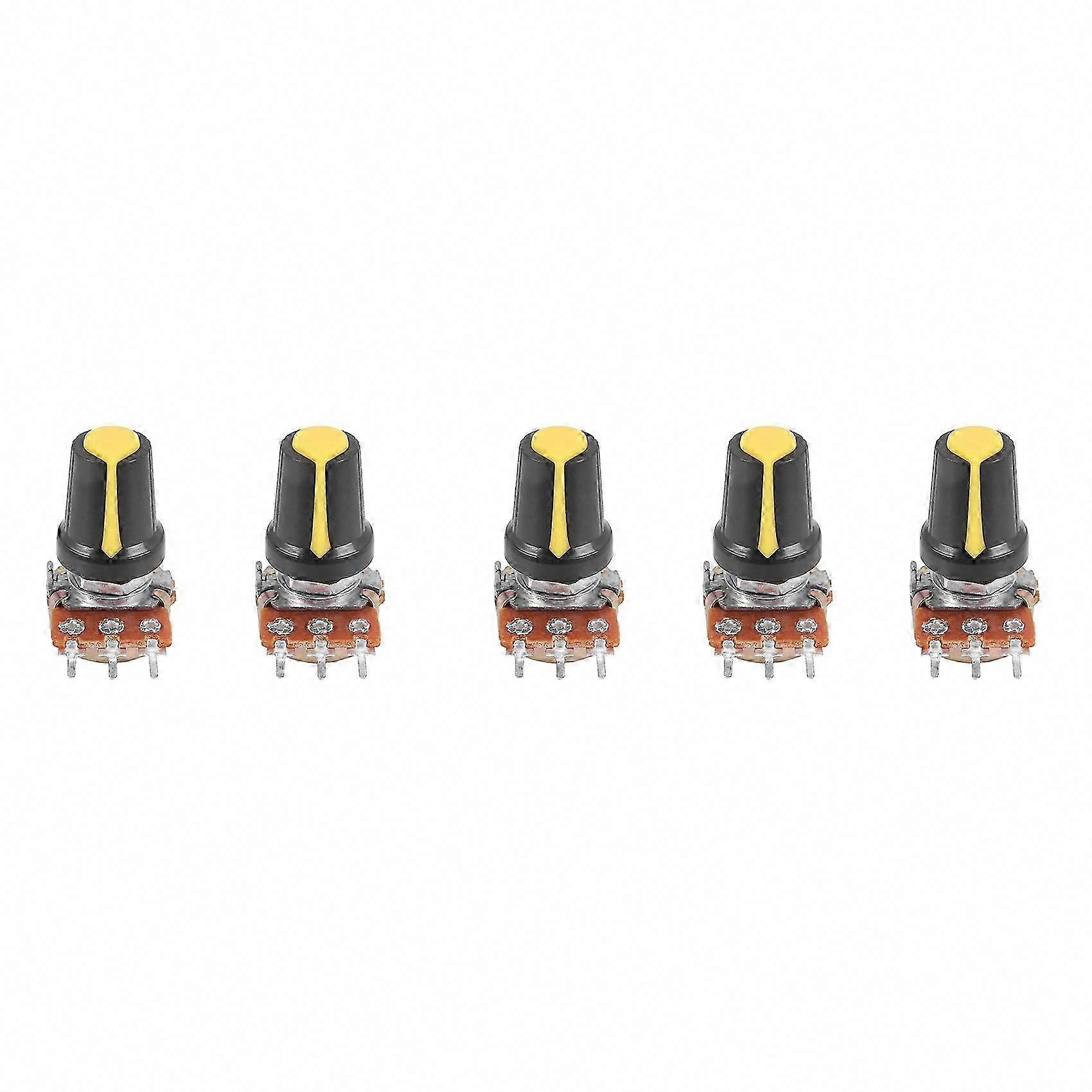 5 Piece 100K Ohm 3 Terminals Linear Taper Rotary o B Type Potentiometer Pot