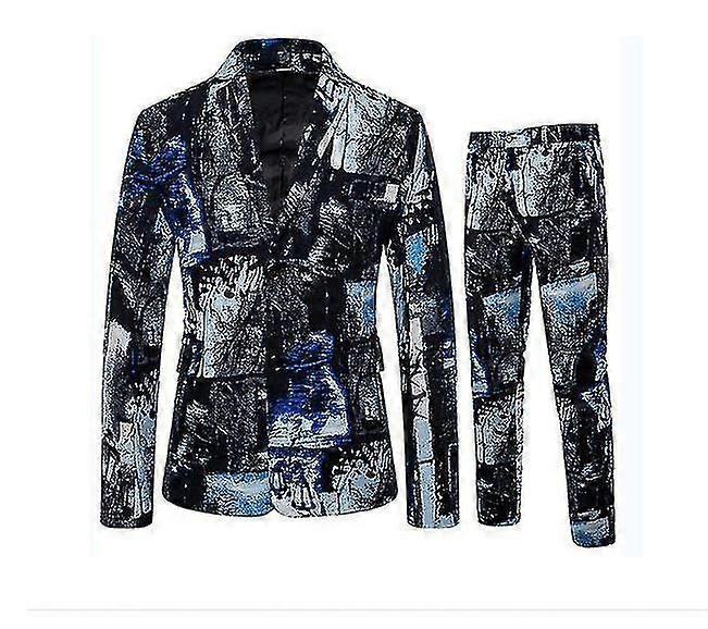 Men's 2 Piece 2 Buttons Slim Fit Formal Blazer Jacket