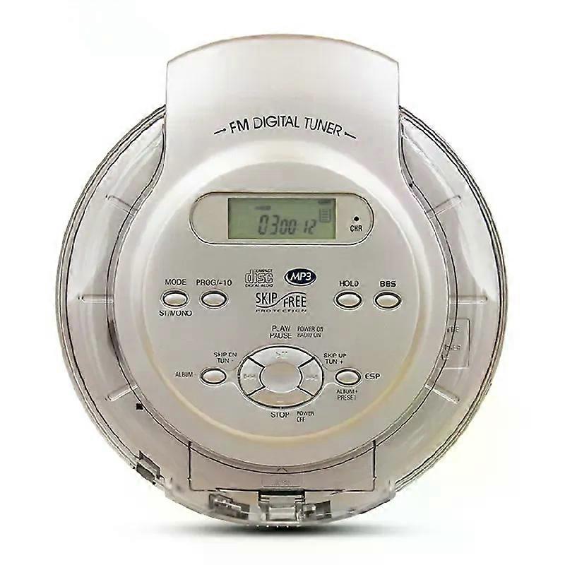 Portable CD player walkman bass boost system high quality music shockproof MP3 format discs LCD display 35mm audio interface