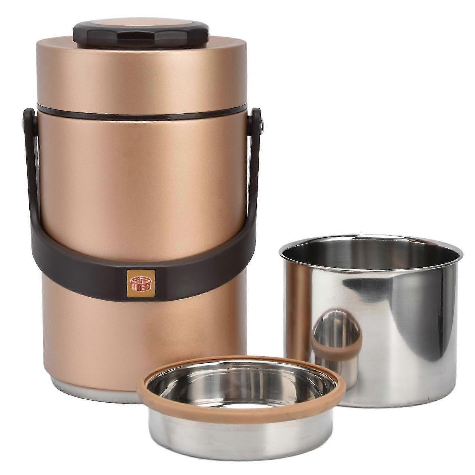 断熱ランチコンテナ 304 ステンレス鋼素材ダブルバキュームインテリア 2300ml 容量 3 層フードポット WorkGold - style173