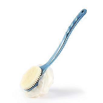 Dusjbørste med bust og luffa, ryggskrubber, badenettsvamp med