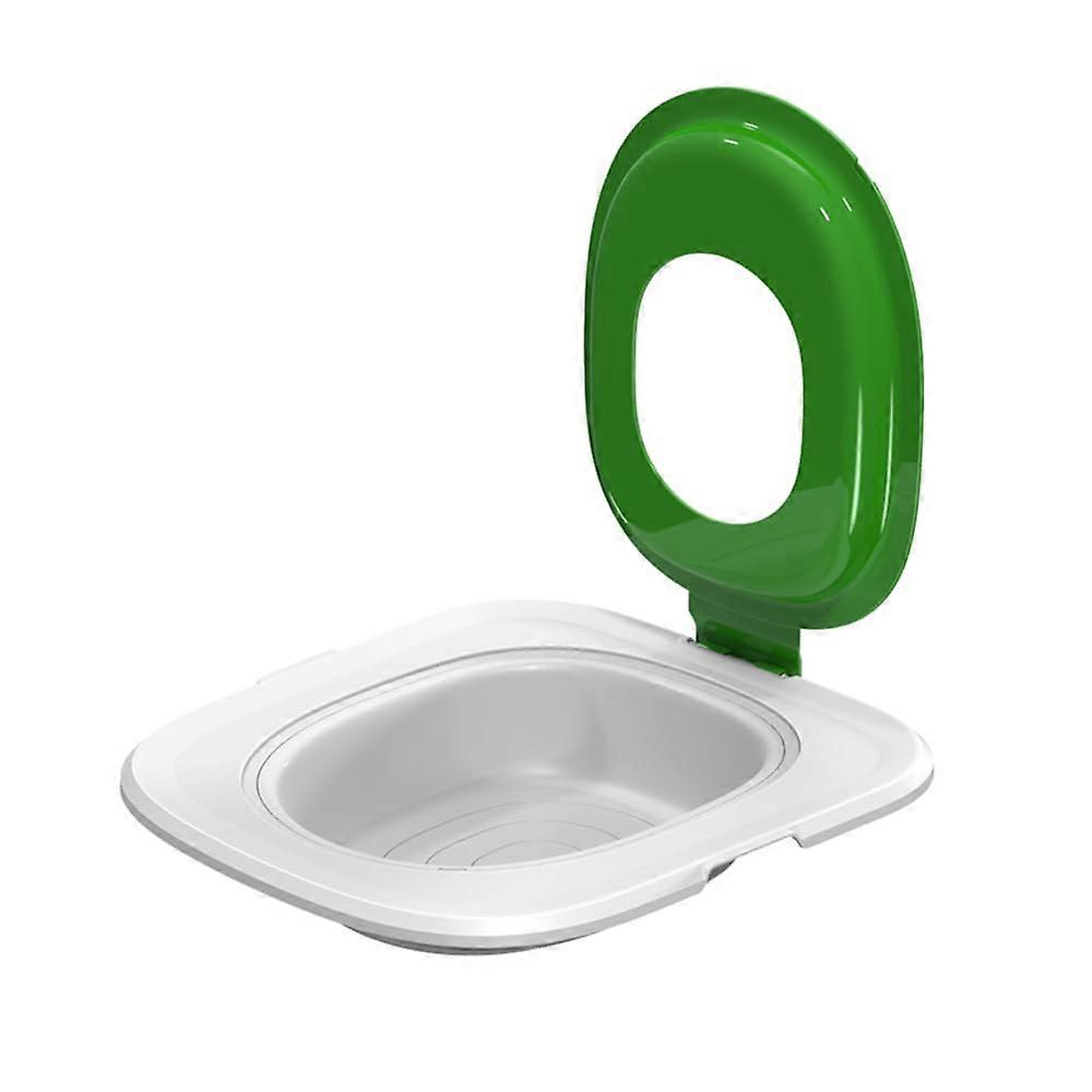 Cat Toilet Training Kit Reusable Double-Layer Cat Toilet Seat Trainer ABS Material Fits All Toilet Sizes Green