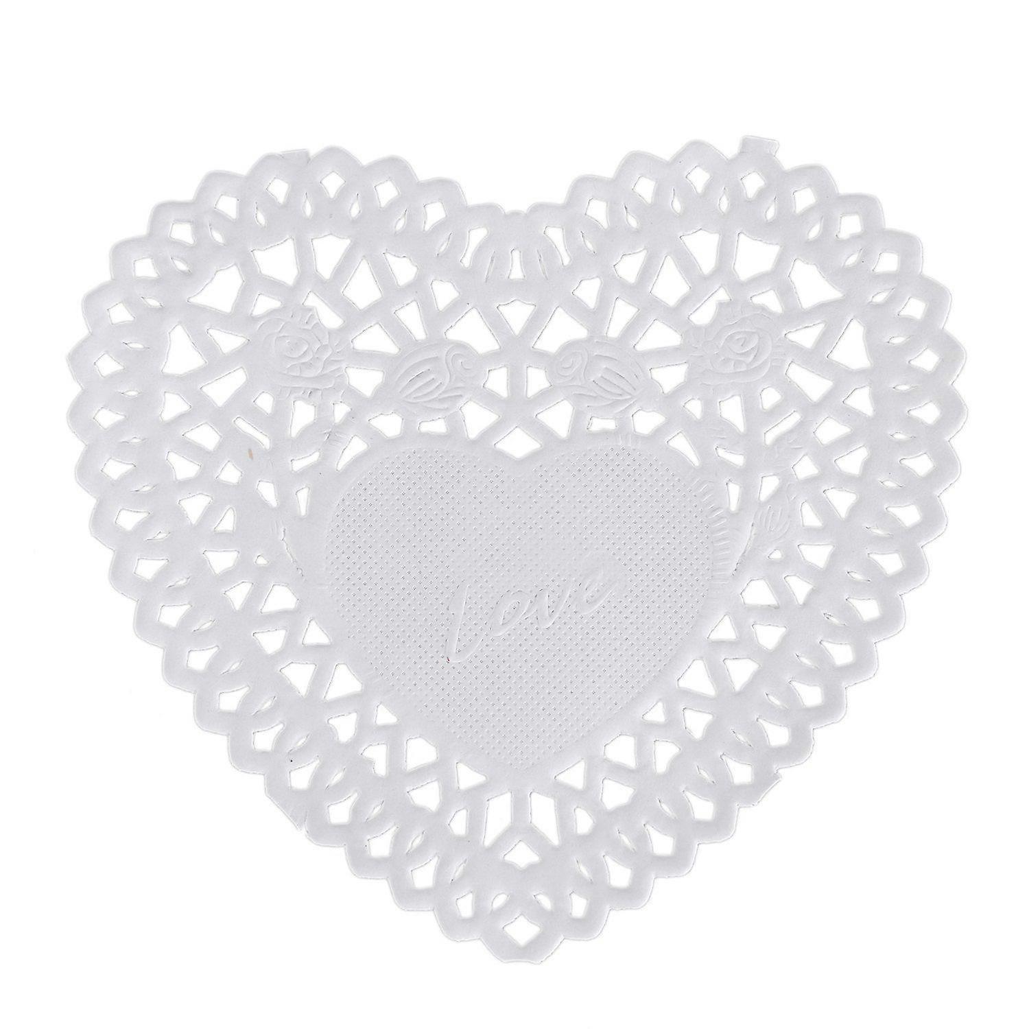 100x4 polegadas branco amor coração papel rendado doilies doily para fazer cartões scrapbooking