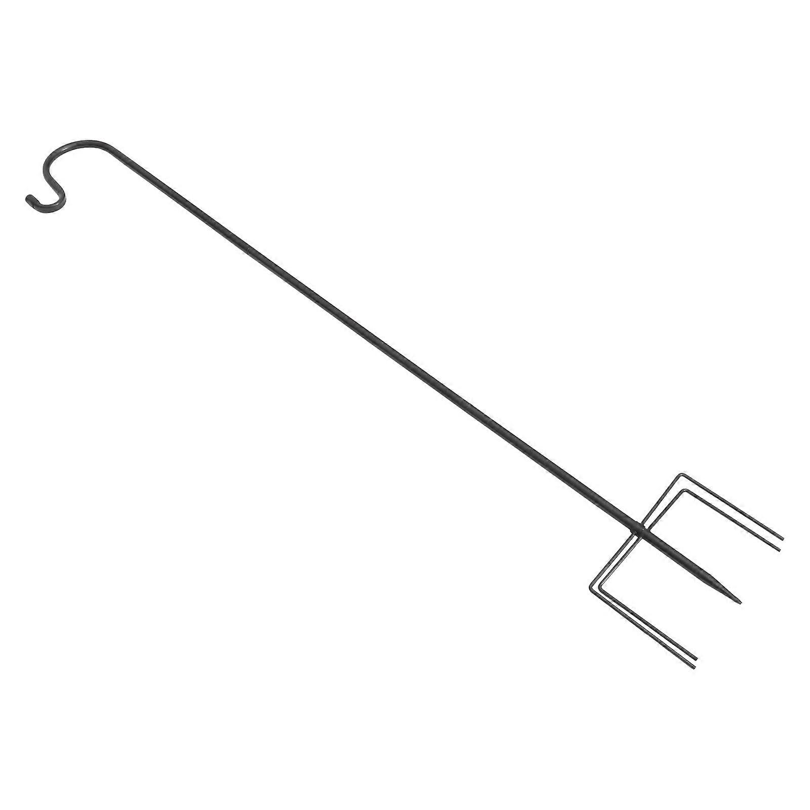 Shepherd Hook Iron Garden Inserted Hook for Hanging Use 1Pcs Black Outdoor