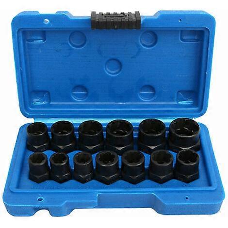 13Pcs Nut Bolt Extractor Socket Set Damaged Rusted Bolt Removal Tools