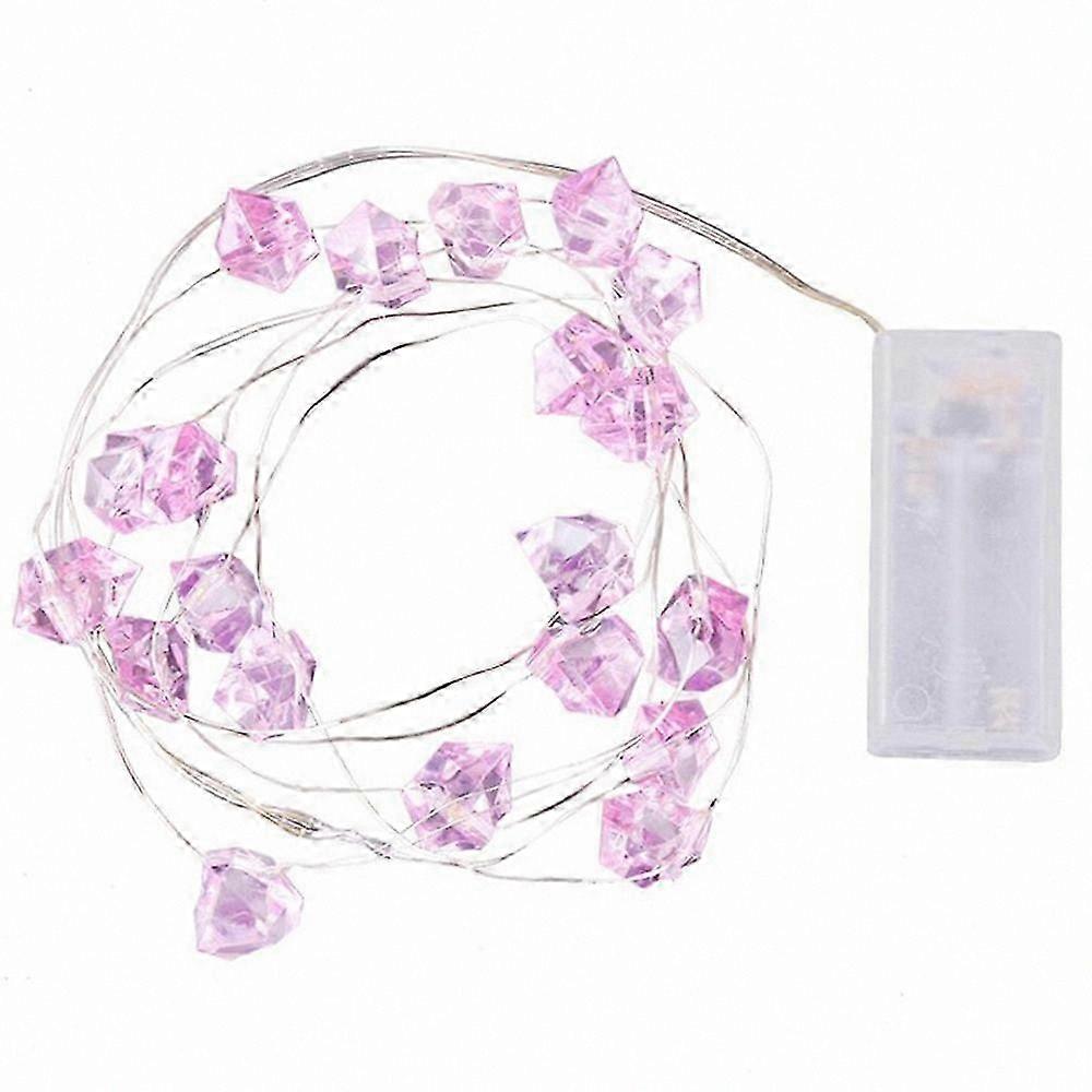 2-Meter 20-LED Crystal Stone Decorative String Lights for Festive Home Ambiance Night Lighting