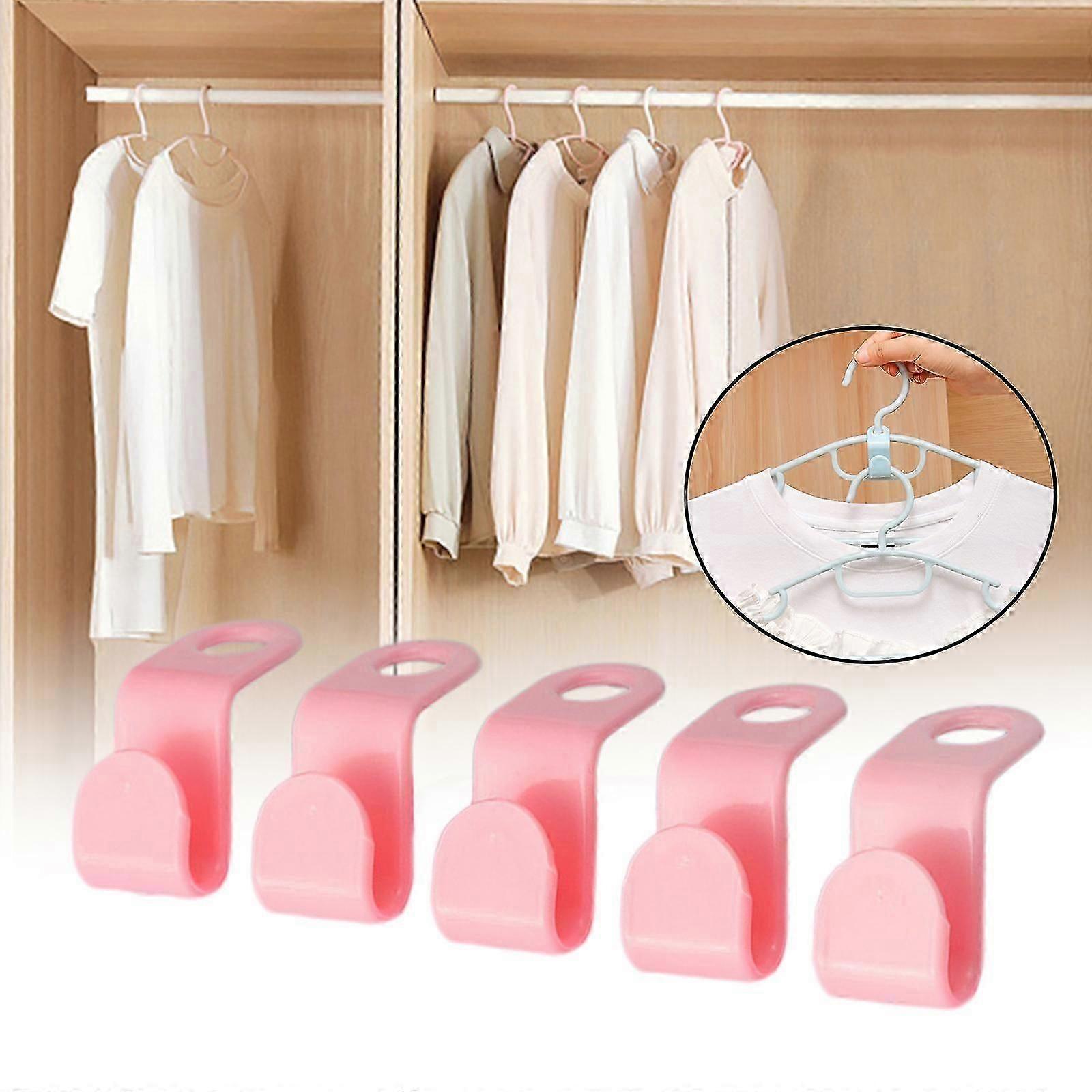 3x 5Pcs Clothes Hanger Hooks Organizer Closet Wardrobe Extension Clips Hooks