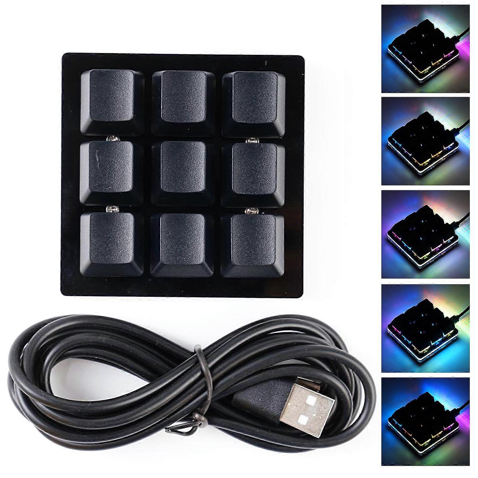 Mini Keyboard 9 Keys Macro Keyboard Programmable Keyboard Rgb Mechanical Games Keyboard Diy Copy Paste