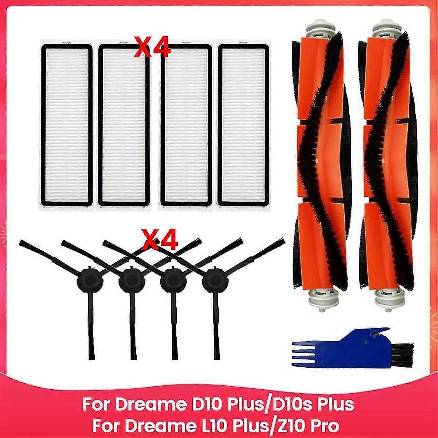 For Dreame D10 Plus/D10s Plus, for Dreame L10 Plus/Z10 Pro Vacuum Cleaner Main Side Brush Hepa Filters