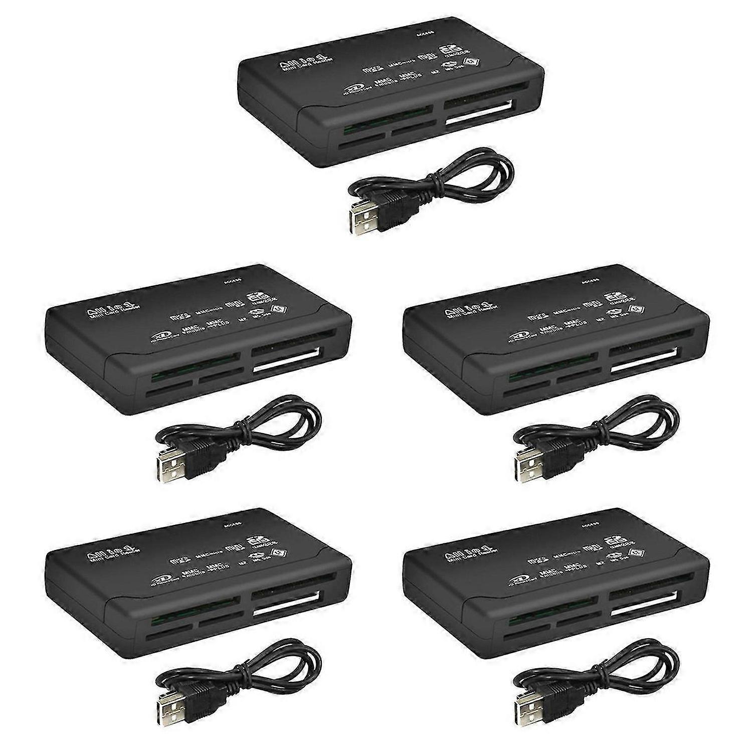 Card Reader USB2.0 Memory Card Reader Fast Data Transmission Black