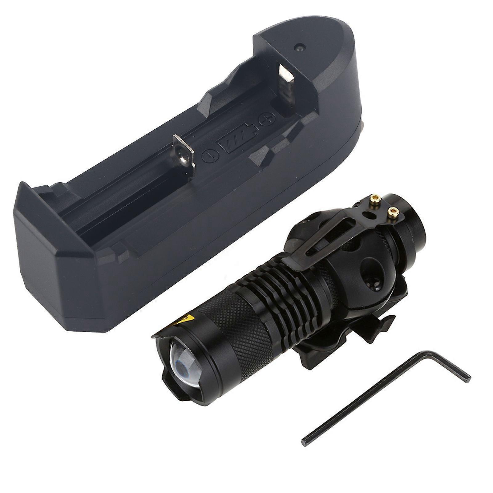 Outdoor Telescopic Portable LED Flashlight for Helmet Charger Kit Set Accessory