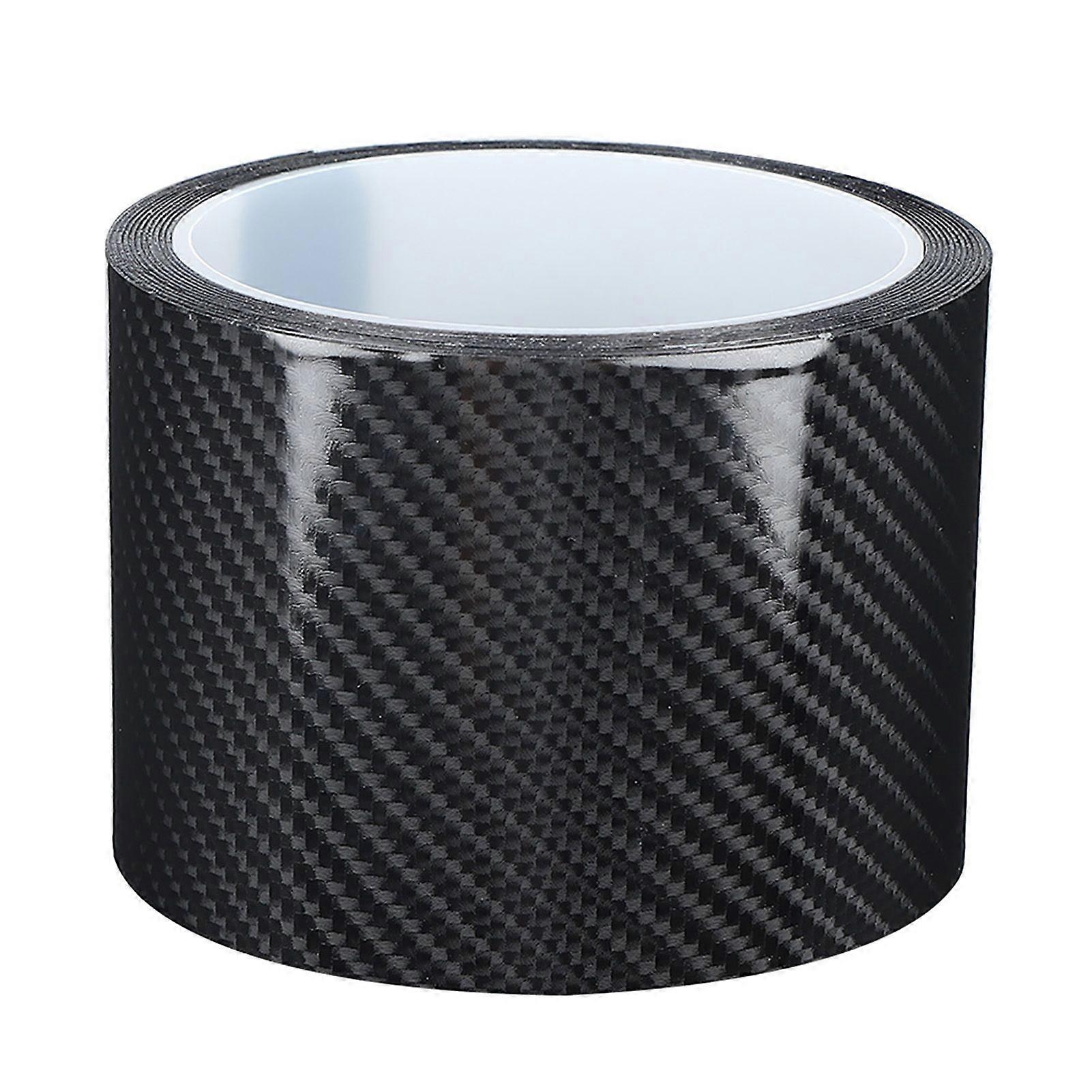 Black Carbon Fiber Protective Film Car Door Edge Guard Anti-scratch Sticker(7cm x 3 meters )