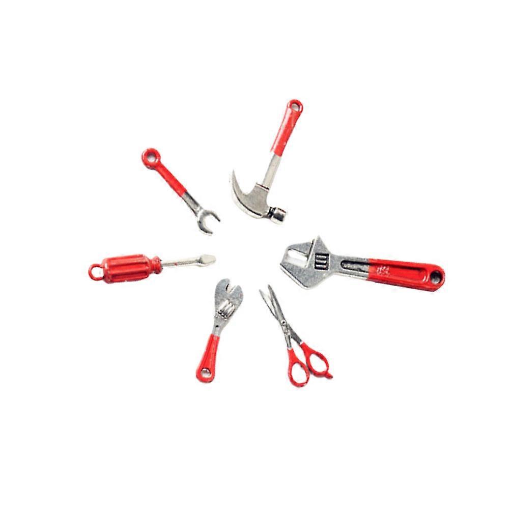Miniature Toolbox Set Alloy Ornaments for Desktop Decor 18 Pieces