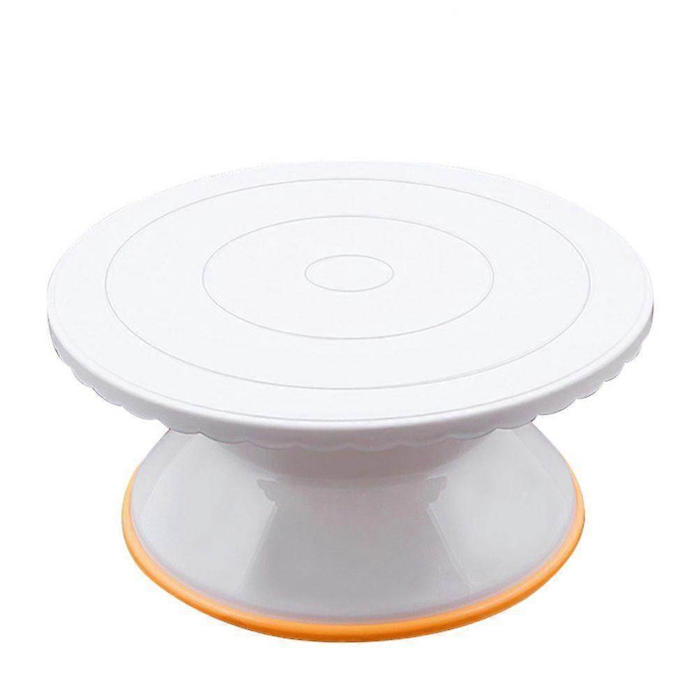 1pc Plastic Rotating Cake Turntable Platform Cake Making Stand Platform (White)