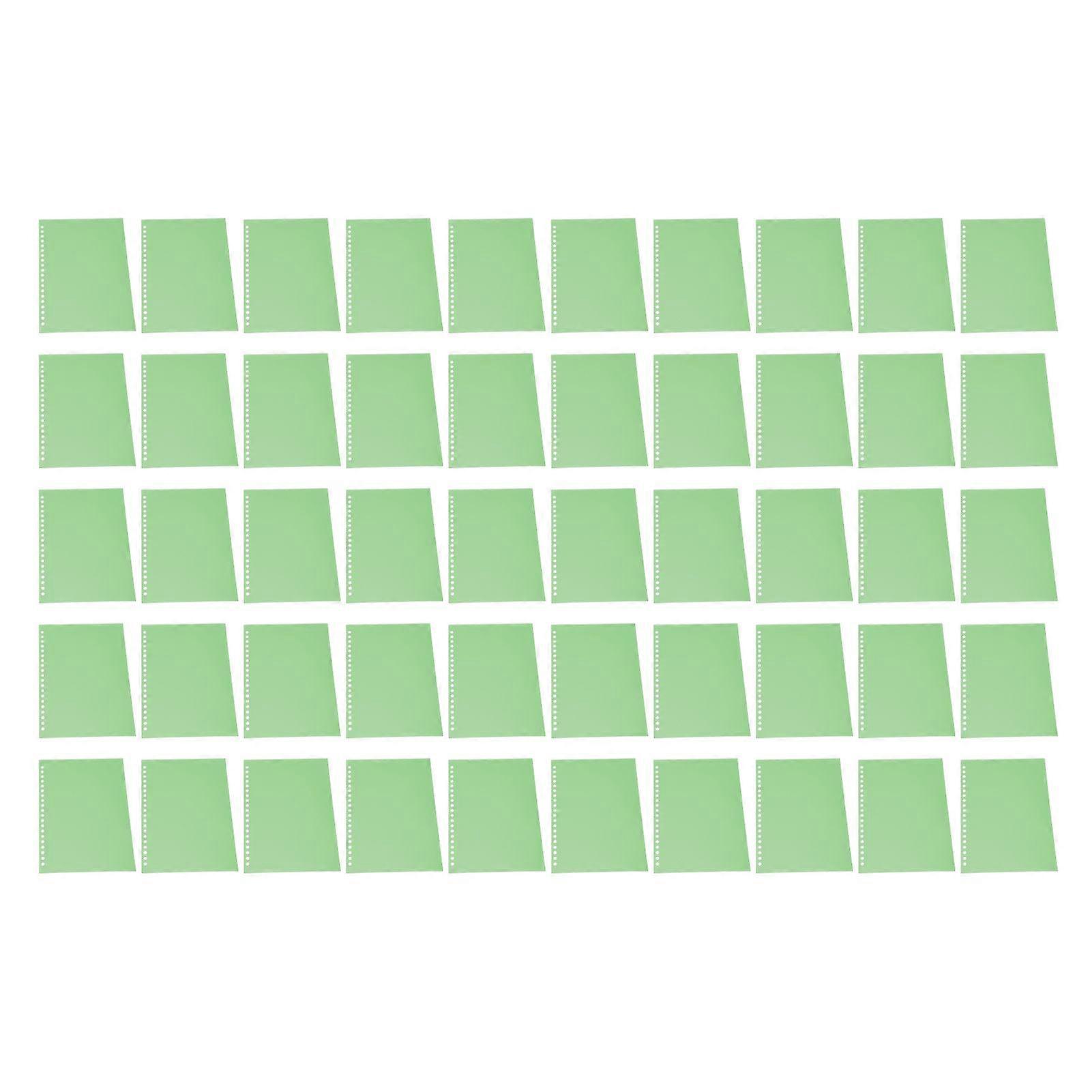 50Pcs Sheet Protector Paper Binding Cover Matte A5 20 Holes PP Plastic for Presentation Green